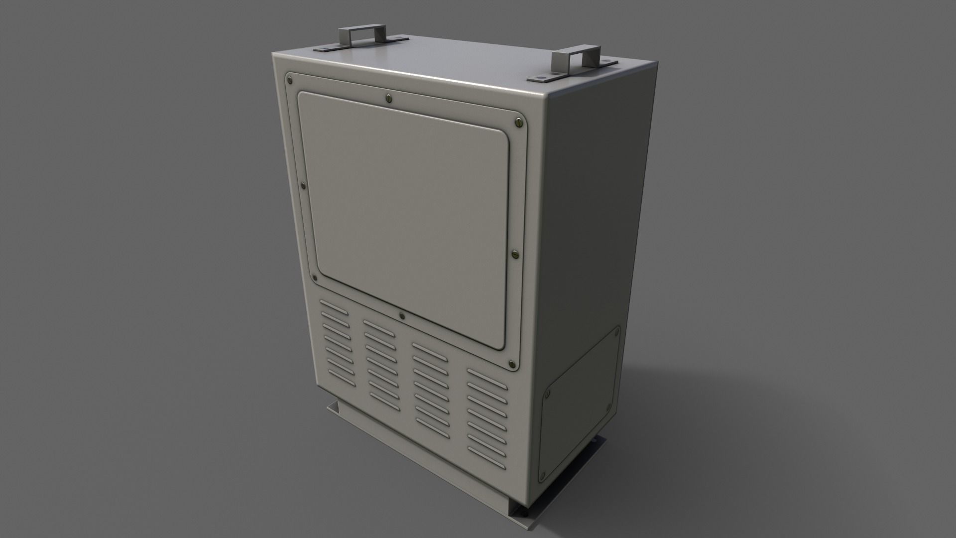 PBR Electric Box Grey V3 Low-poly 3D model_8