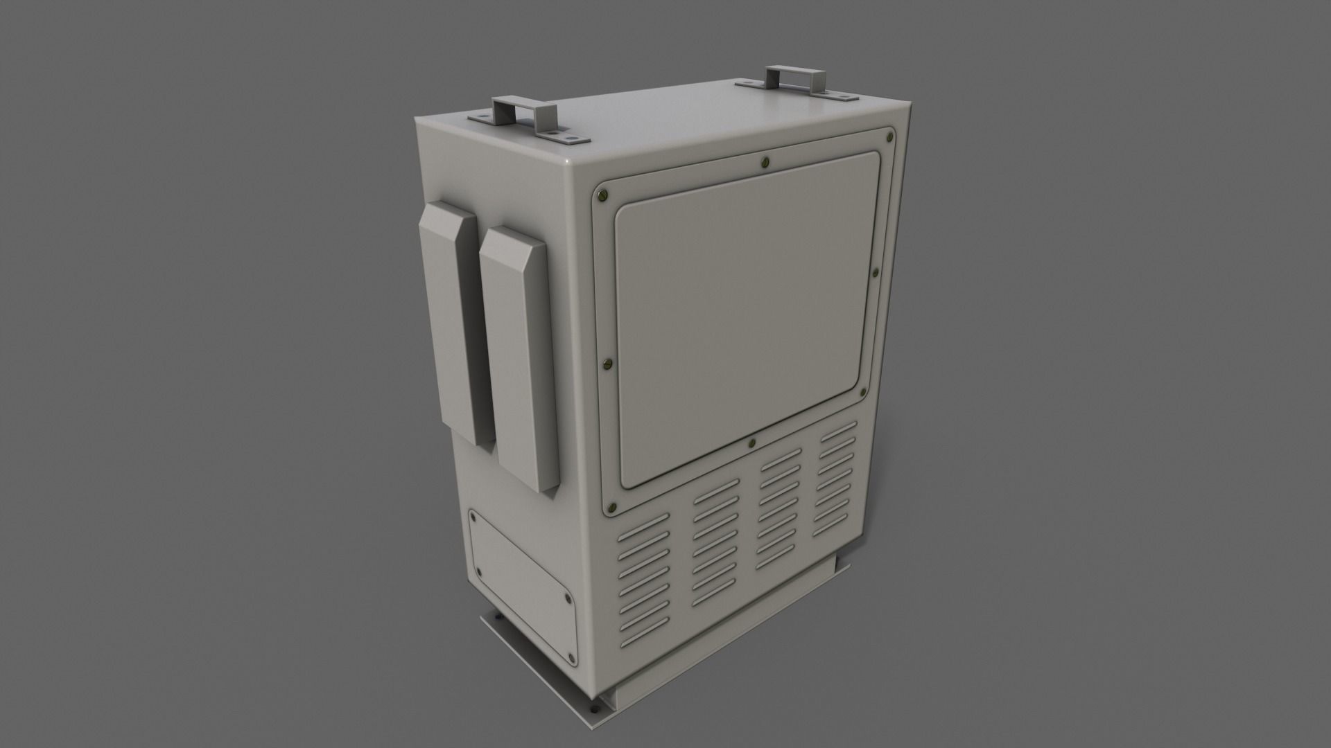 PBR Electric Box Grey V3 Low-poly 3D model_6