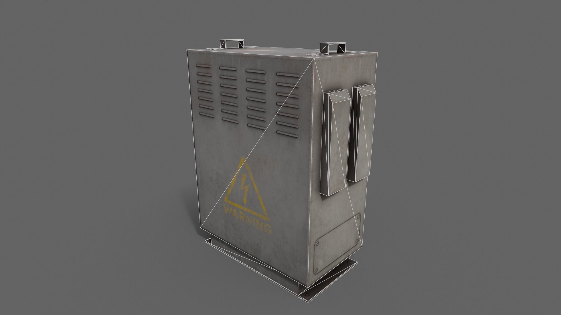 PBR Electric Box Grey V3 Low-poly 3D model_16
