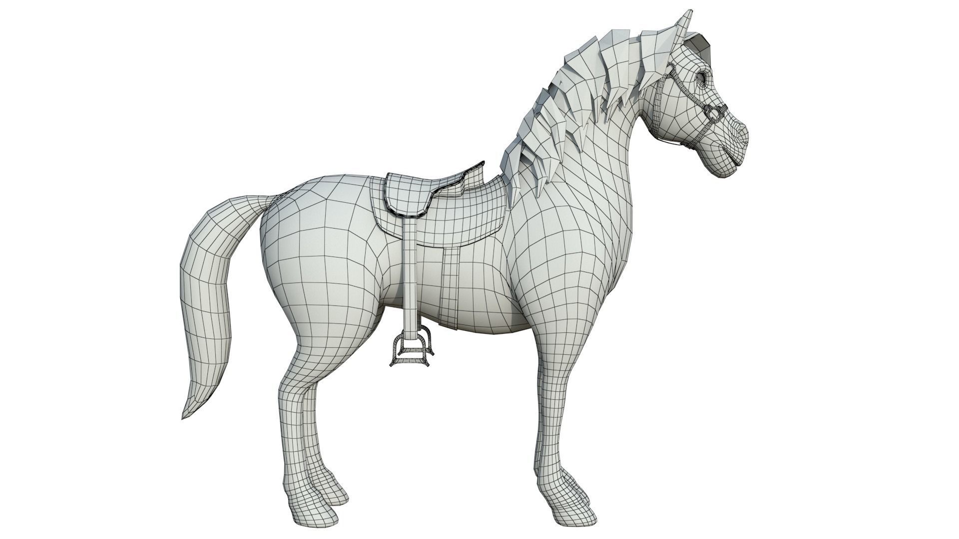 Cartoon Horse 3D model_13