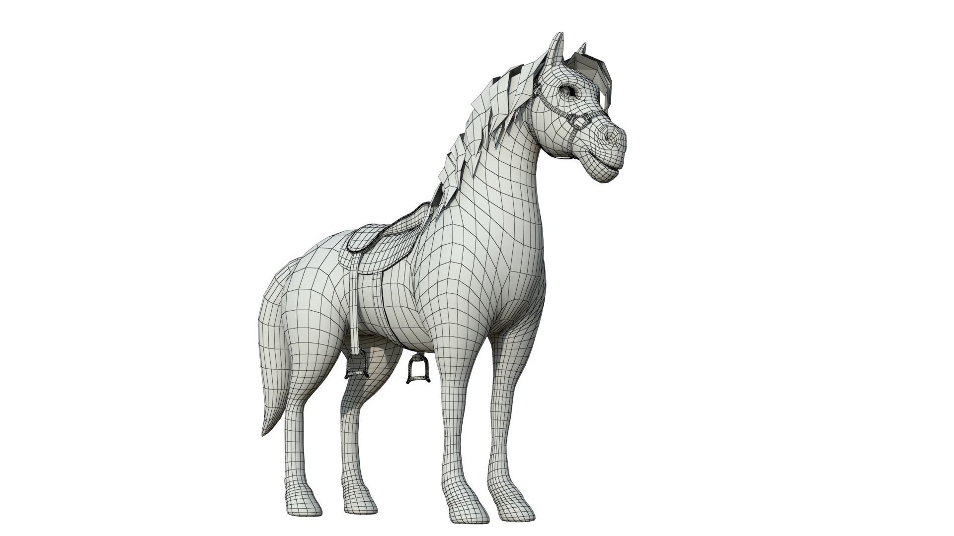 Cartoon Horse 3D model_22