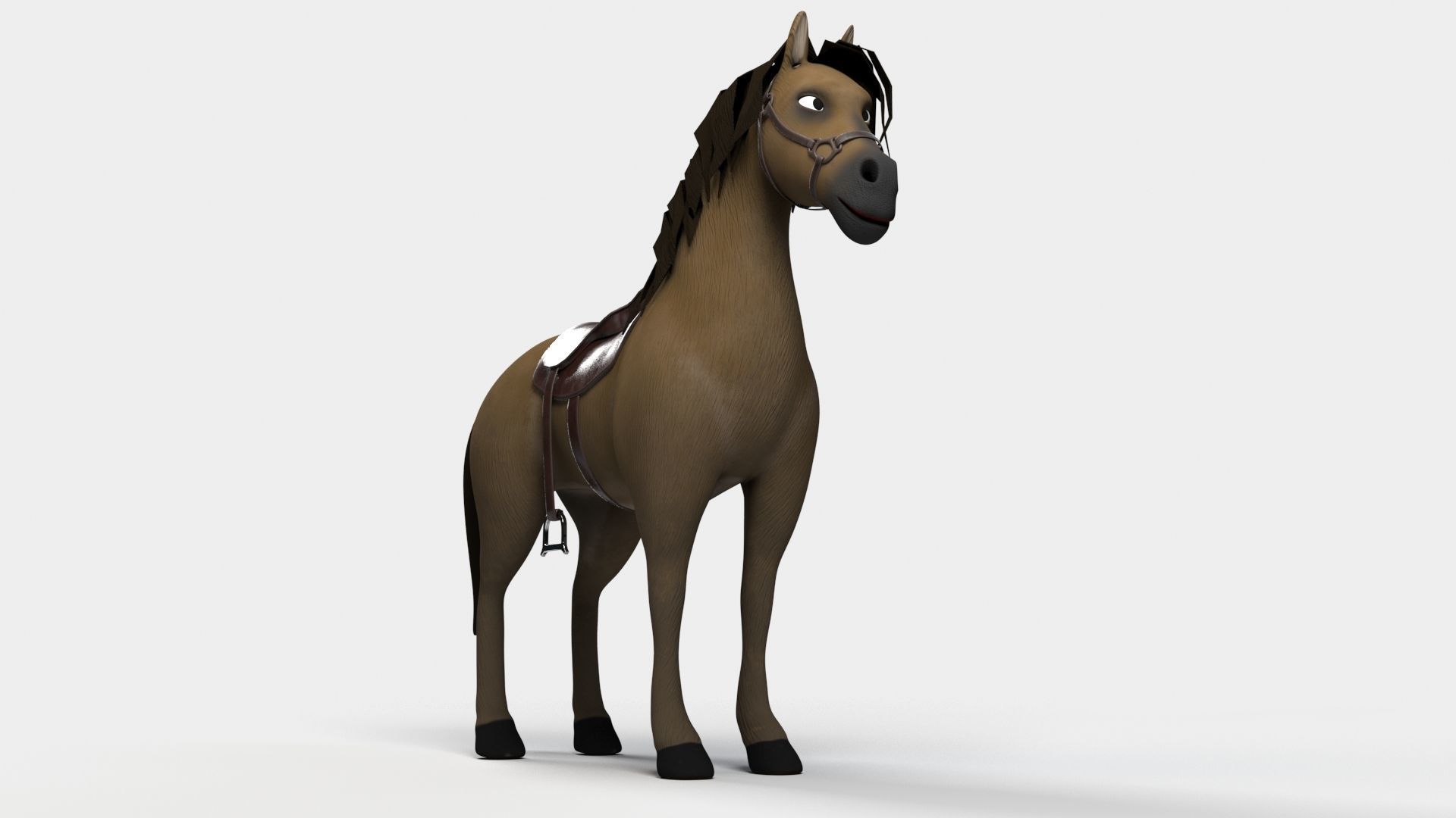 Cartoon Horse 3D model_9