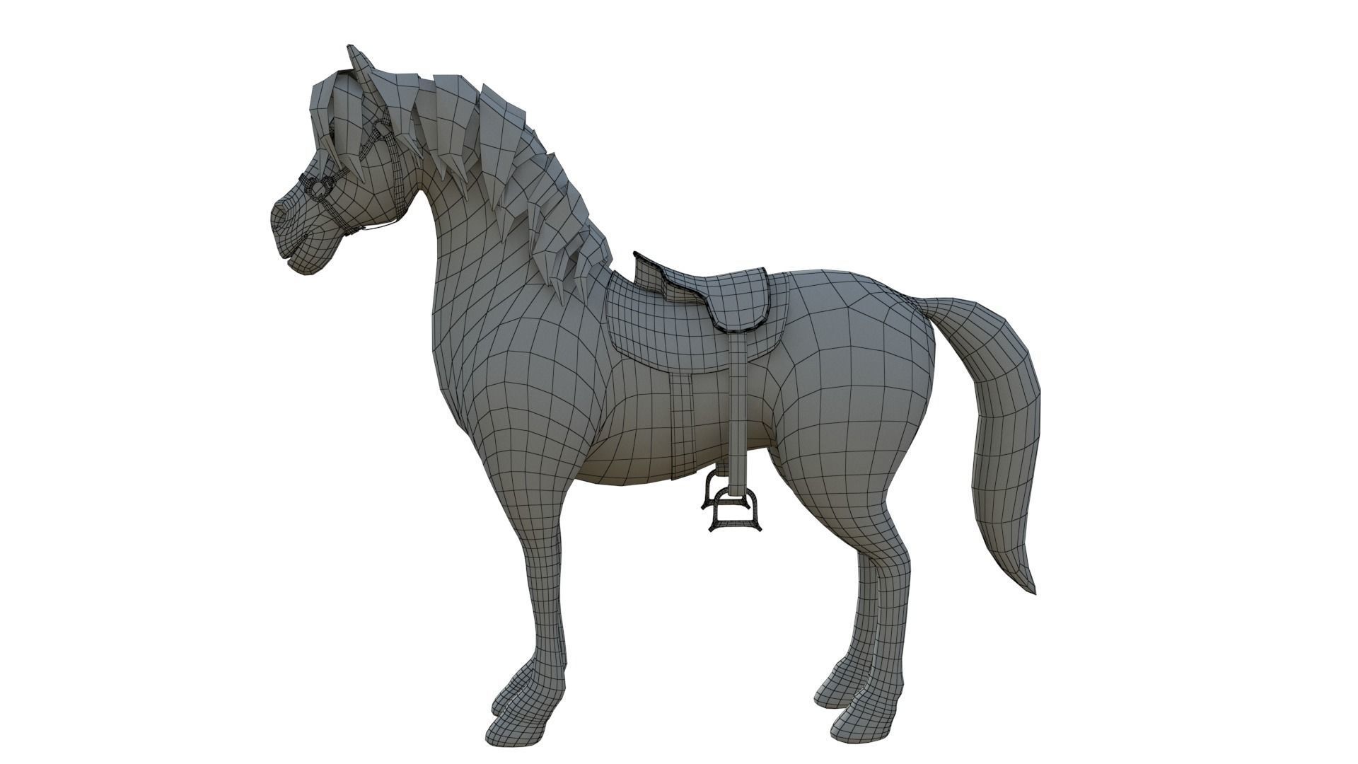 Cartoon Horse 3D model_17