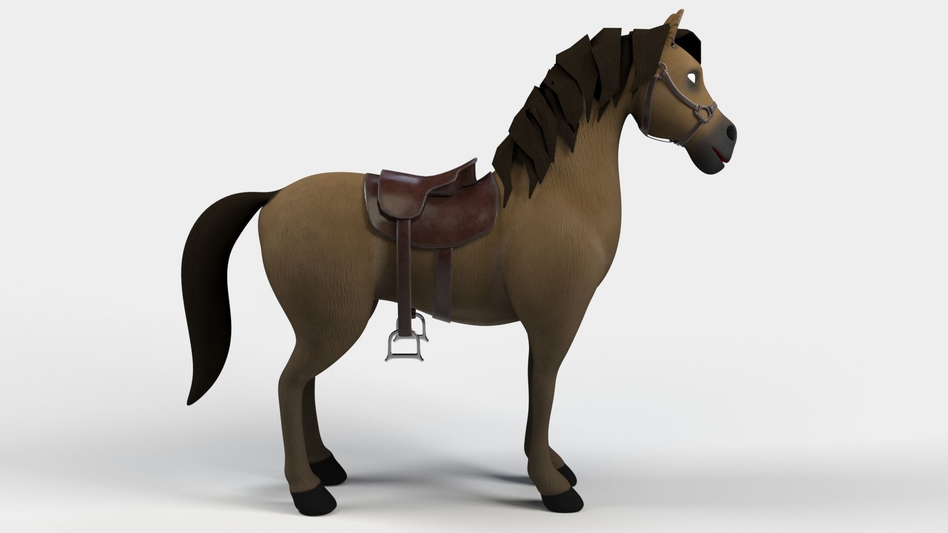 Cartoon Horse 3D model_2