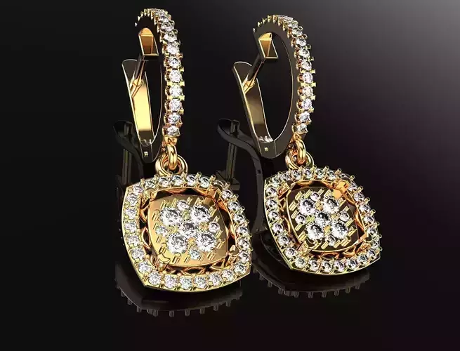 Earrings pair of with diamonds