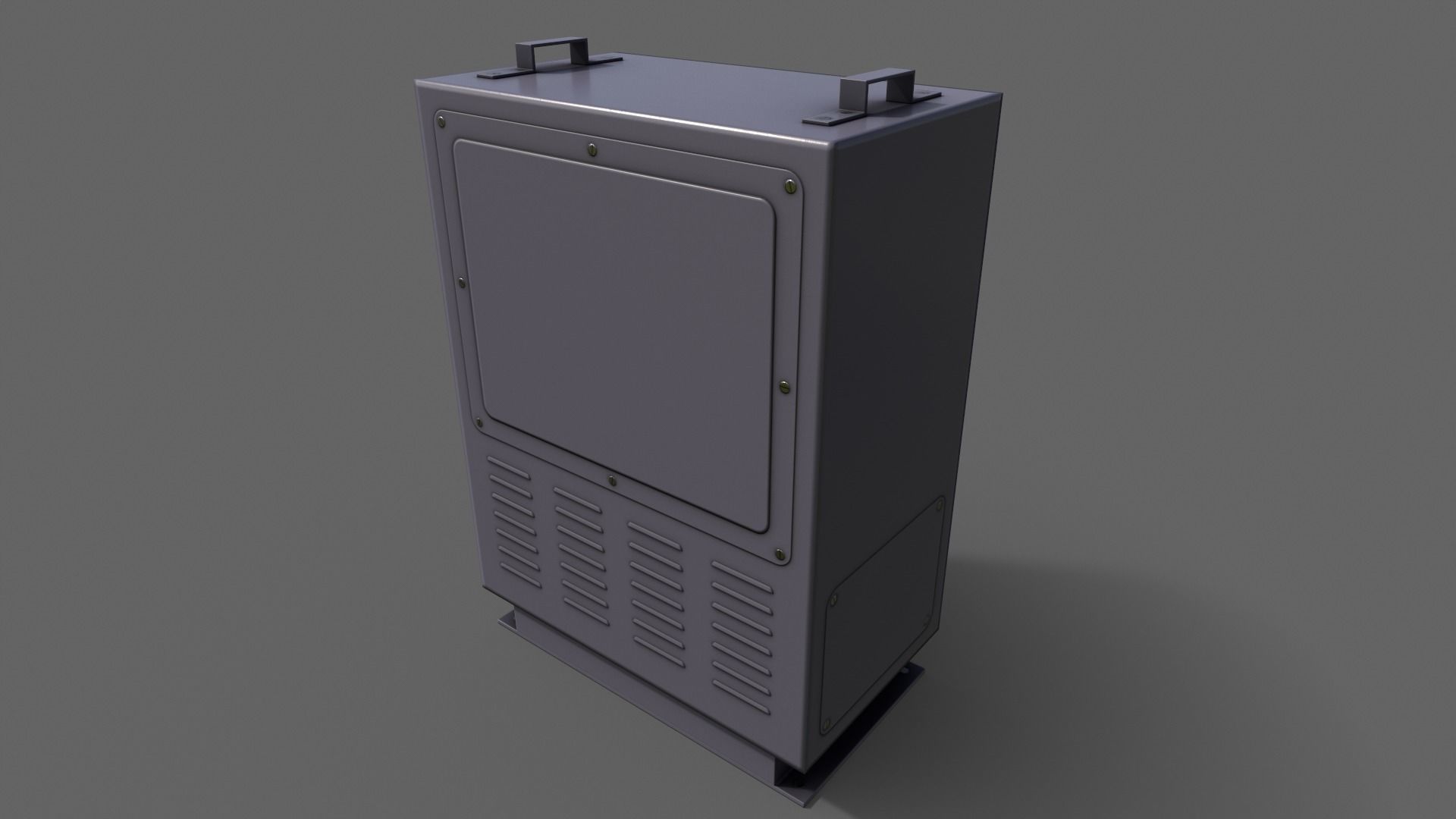 PBR Electric Box Purple V3 Low-poly 3D model_8