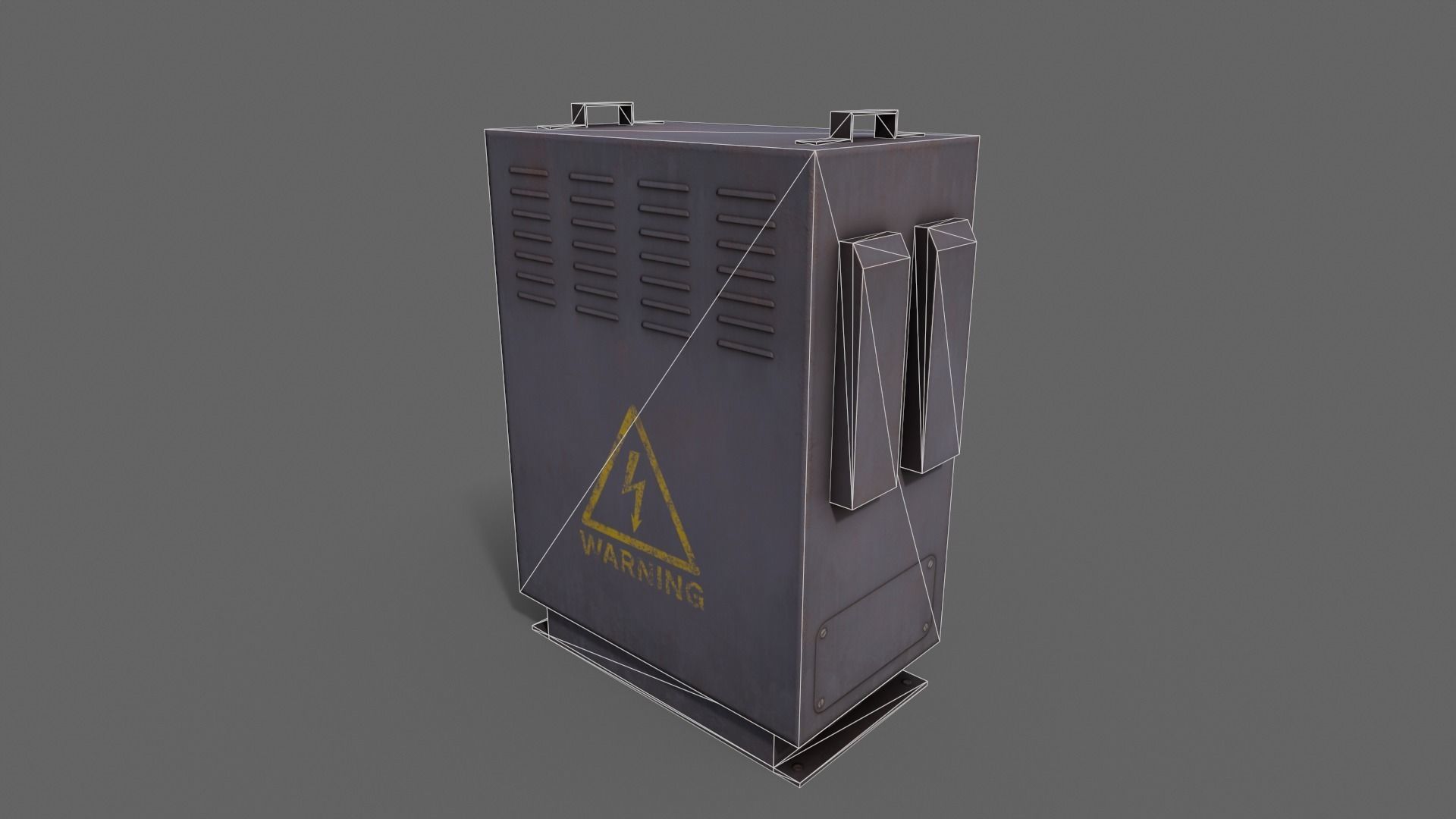PBR Electric Box Purple V3 Low-poly 3D model_16