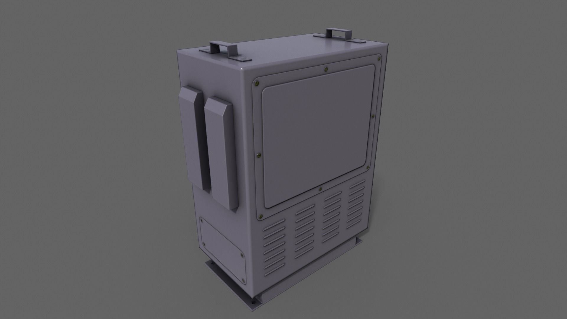 PBR Electric Box Purple V3 Low-poly 3D model_6