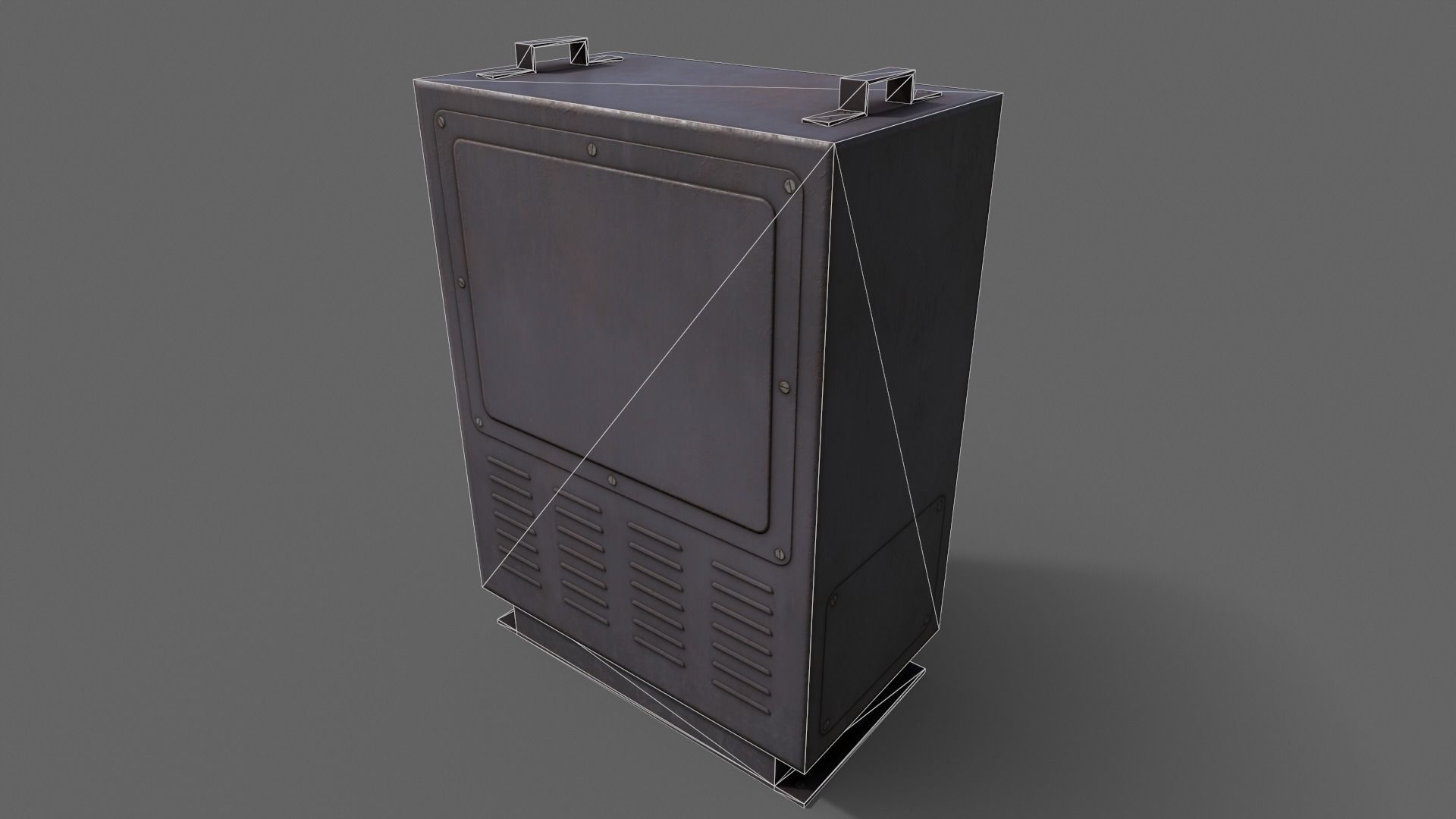 PBR Electric Box Purple V3 Low-poly 3D model_22