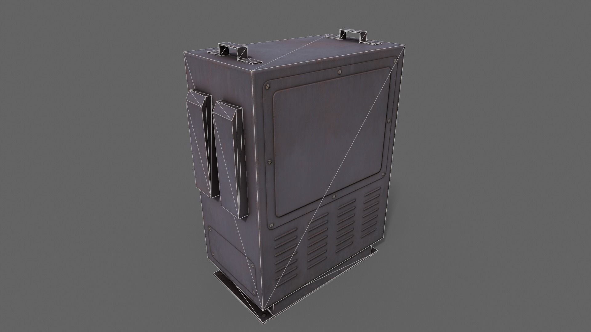 PBR Electric Box Purple V3 Low-poly 3D model_20