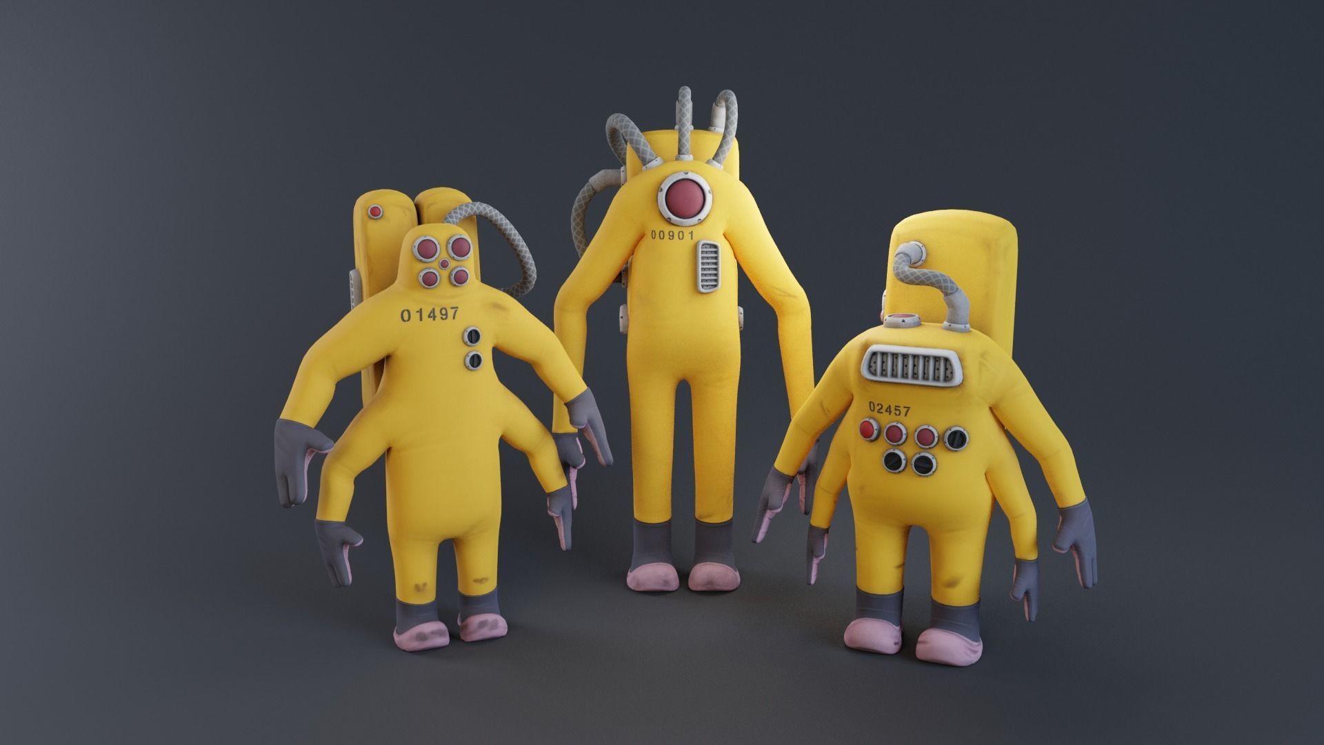 Monster inc - CDA agent pack rigged 3D model_21