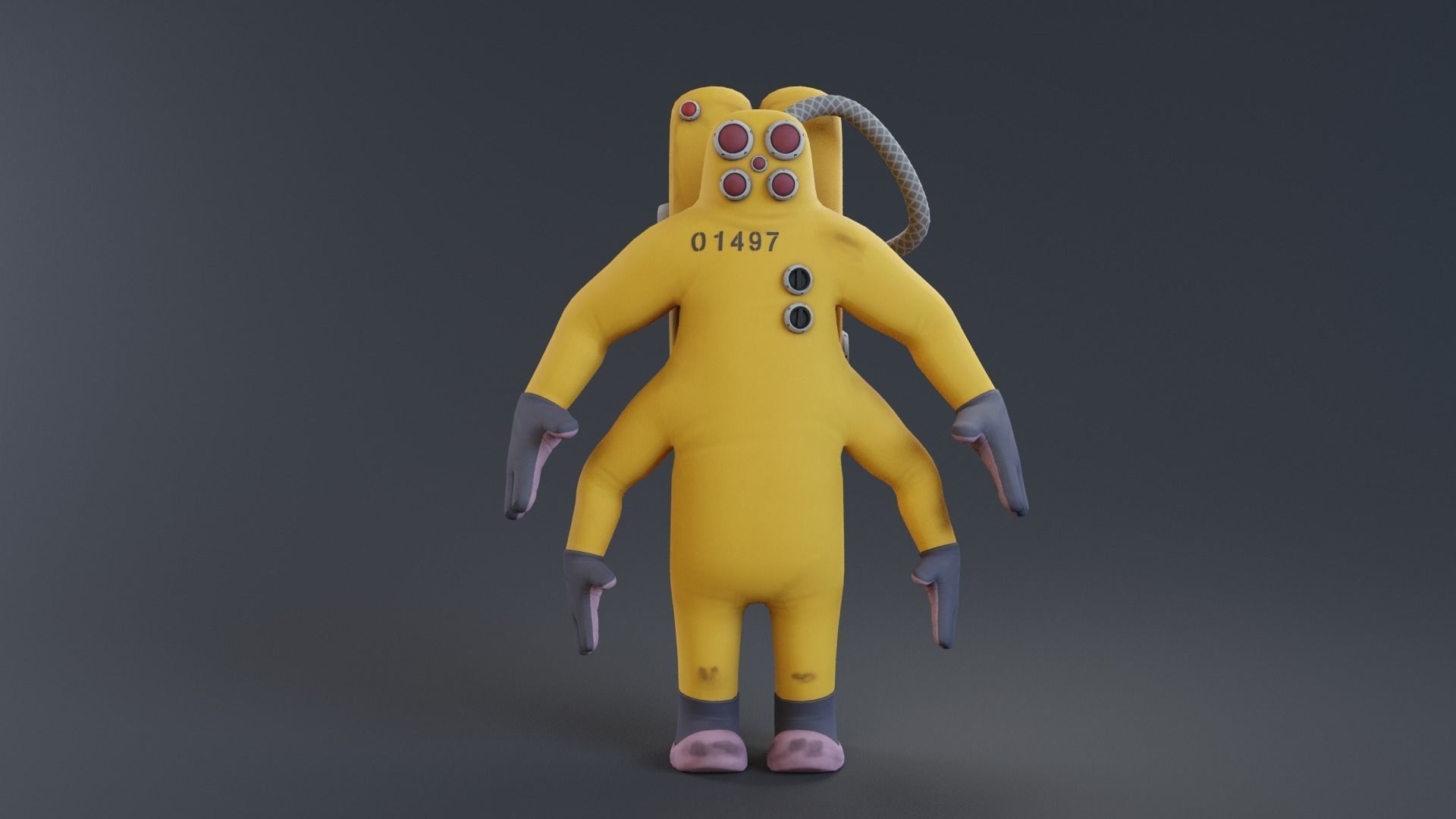 Monster inc - CDA agent pack rigged 3D model_26