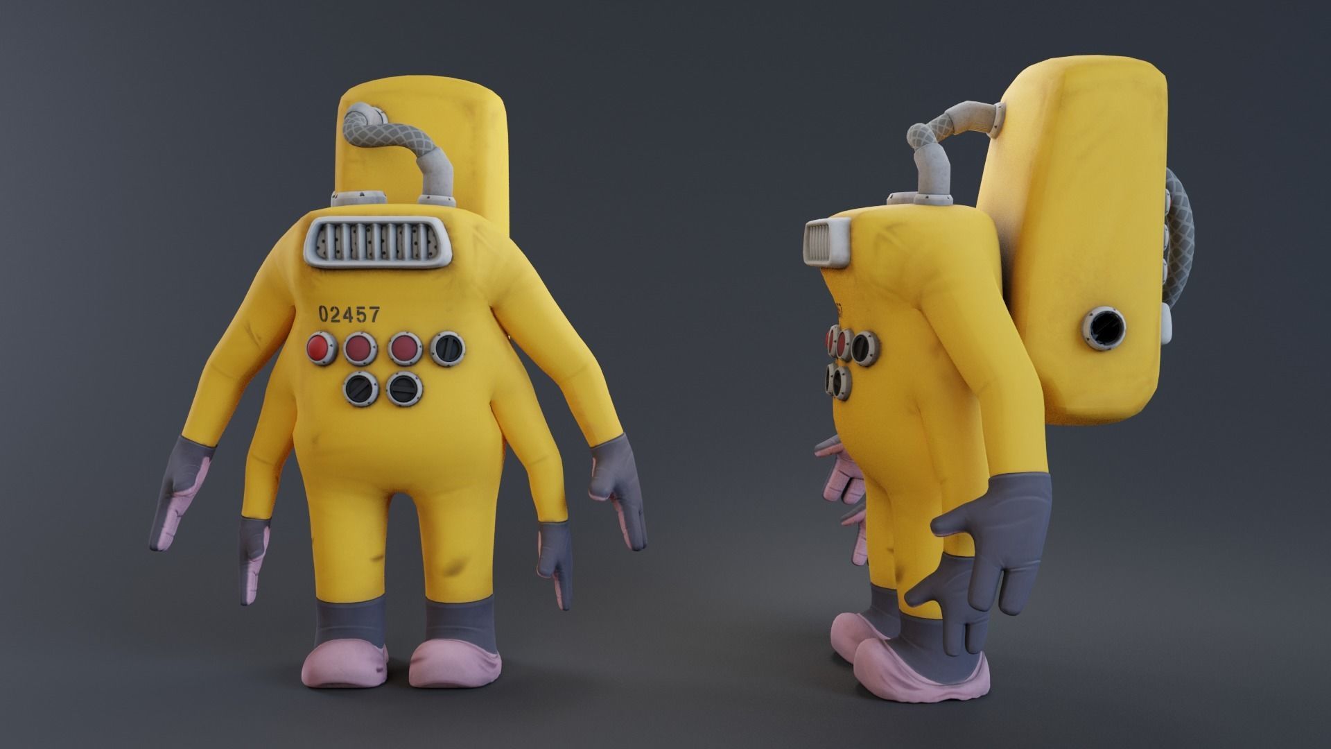 Monster inc - CDA agent pack rigged 3D model_6