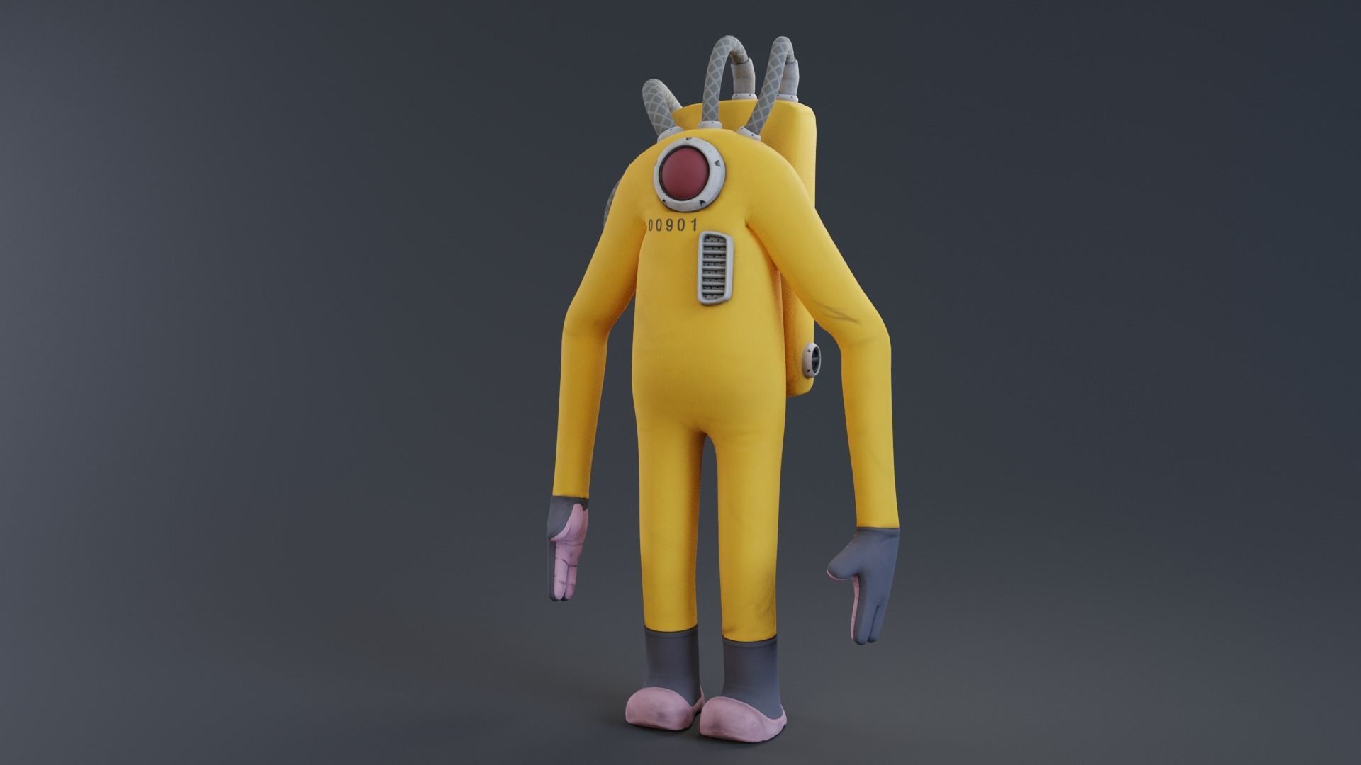 Monster inc - CDA agent pack rigged 3D model_35