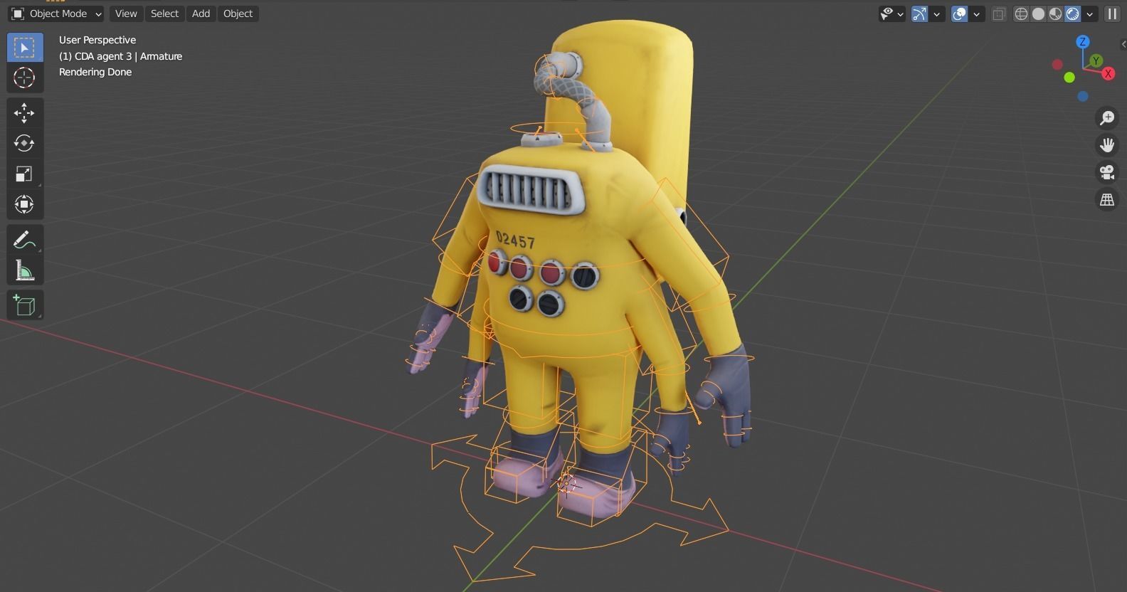 Monster inc - CDA agent pack rigged 3D model_17