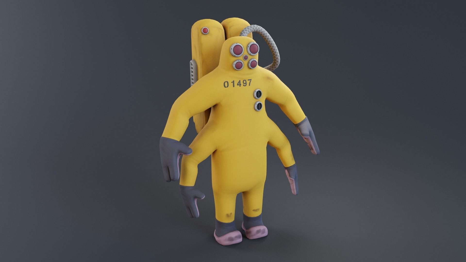 Monster inc - CDA agent pack rigged 3D model_24