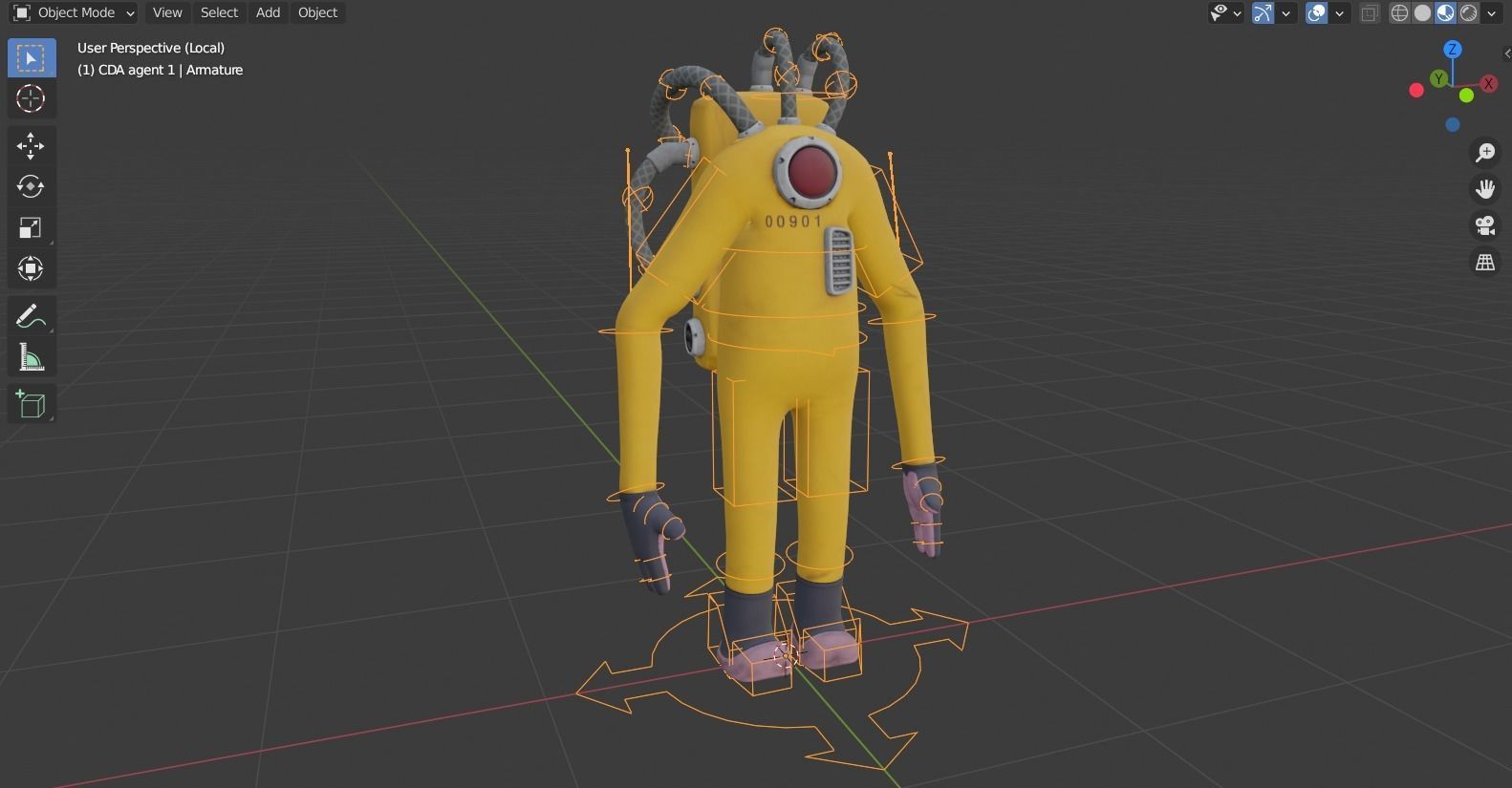 Monster inc - CDA agent pack rigged 3D model_15
