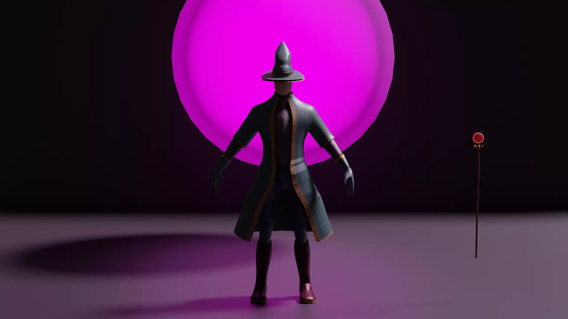 wizard man with wand Free 3D model_0