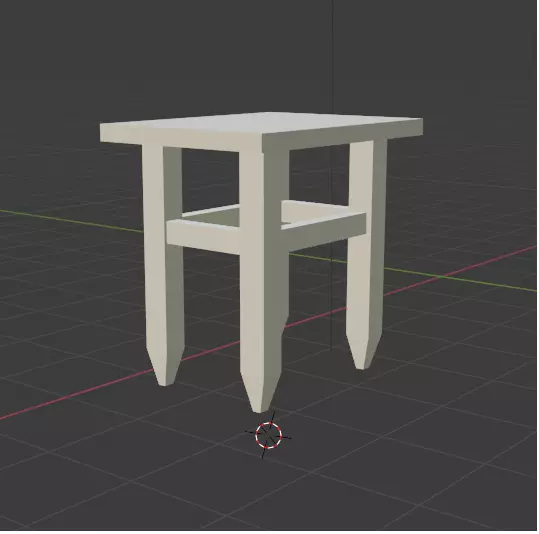 Stool side table 3D model_0