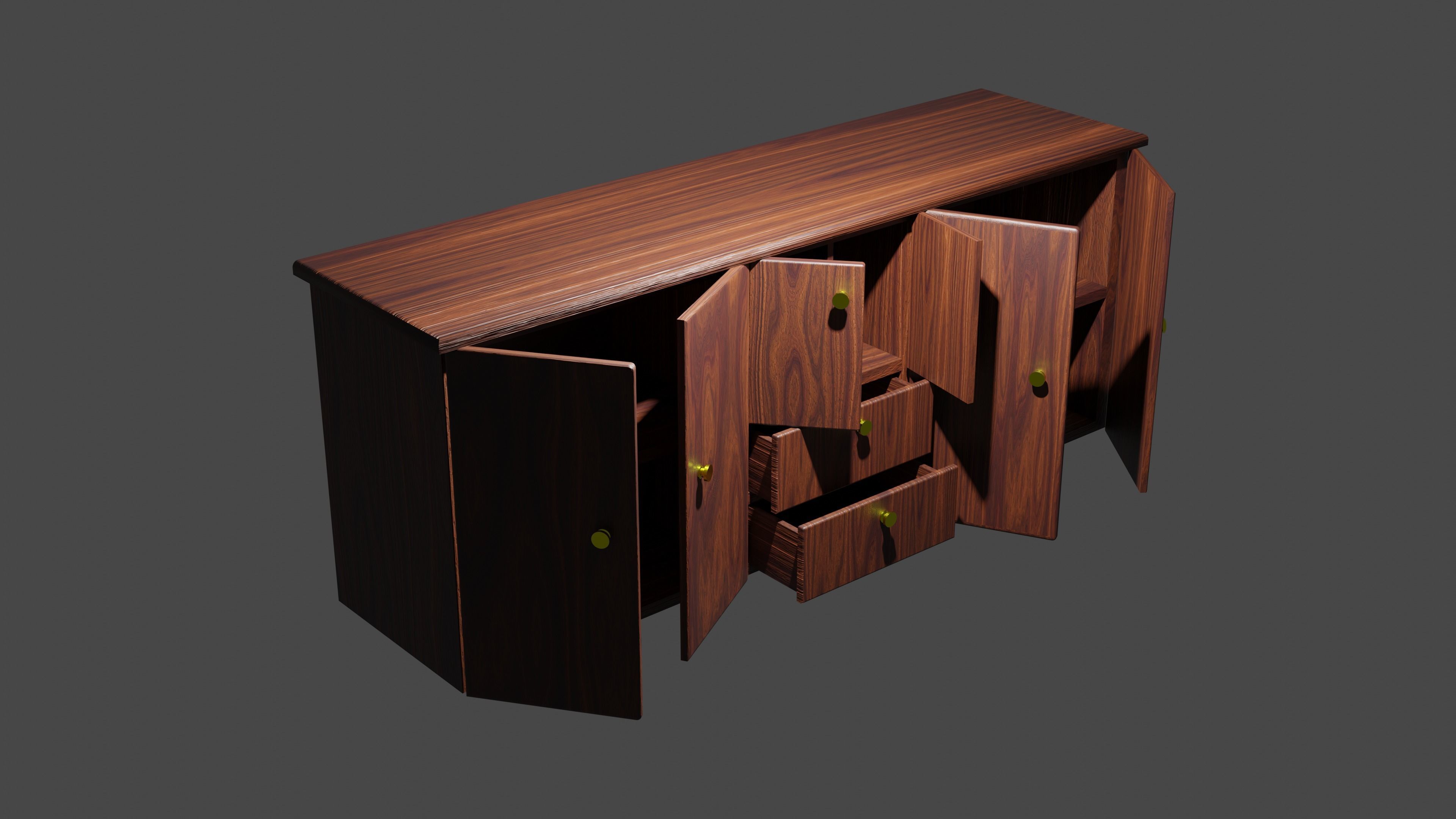closet wooden sideboard 3D model_1