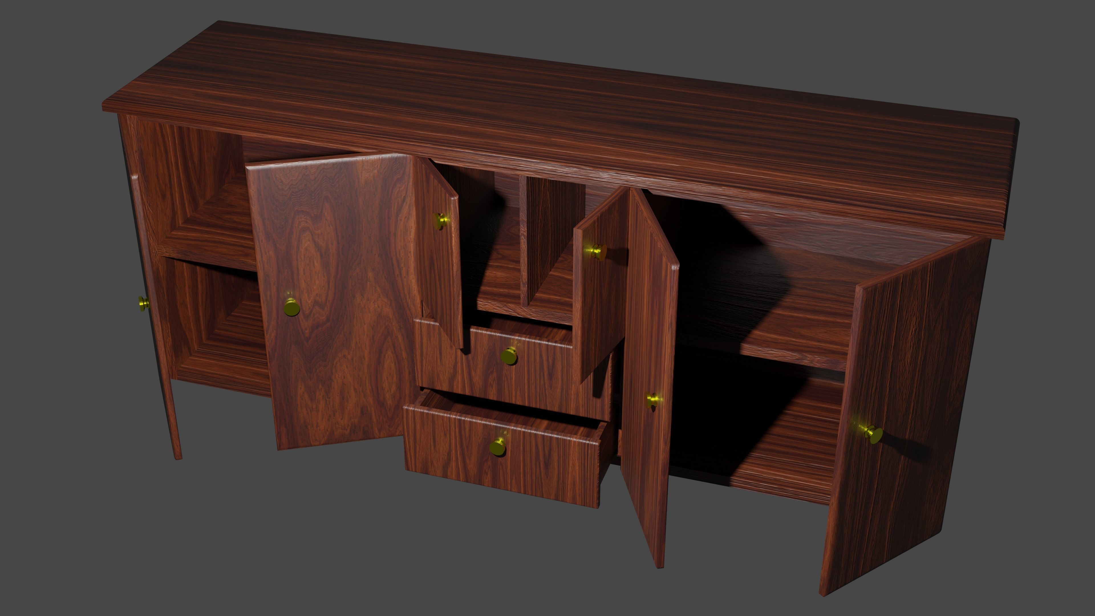 closet wooden sideboard 3D model_4