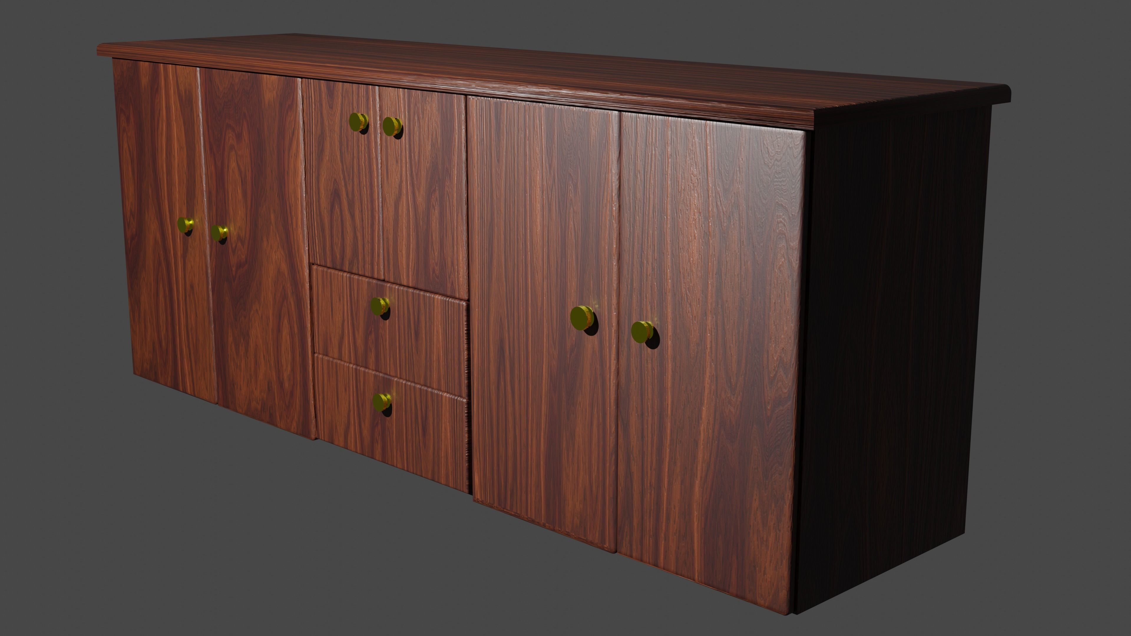 closet wooden sideboard 3D model_3