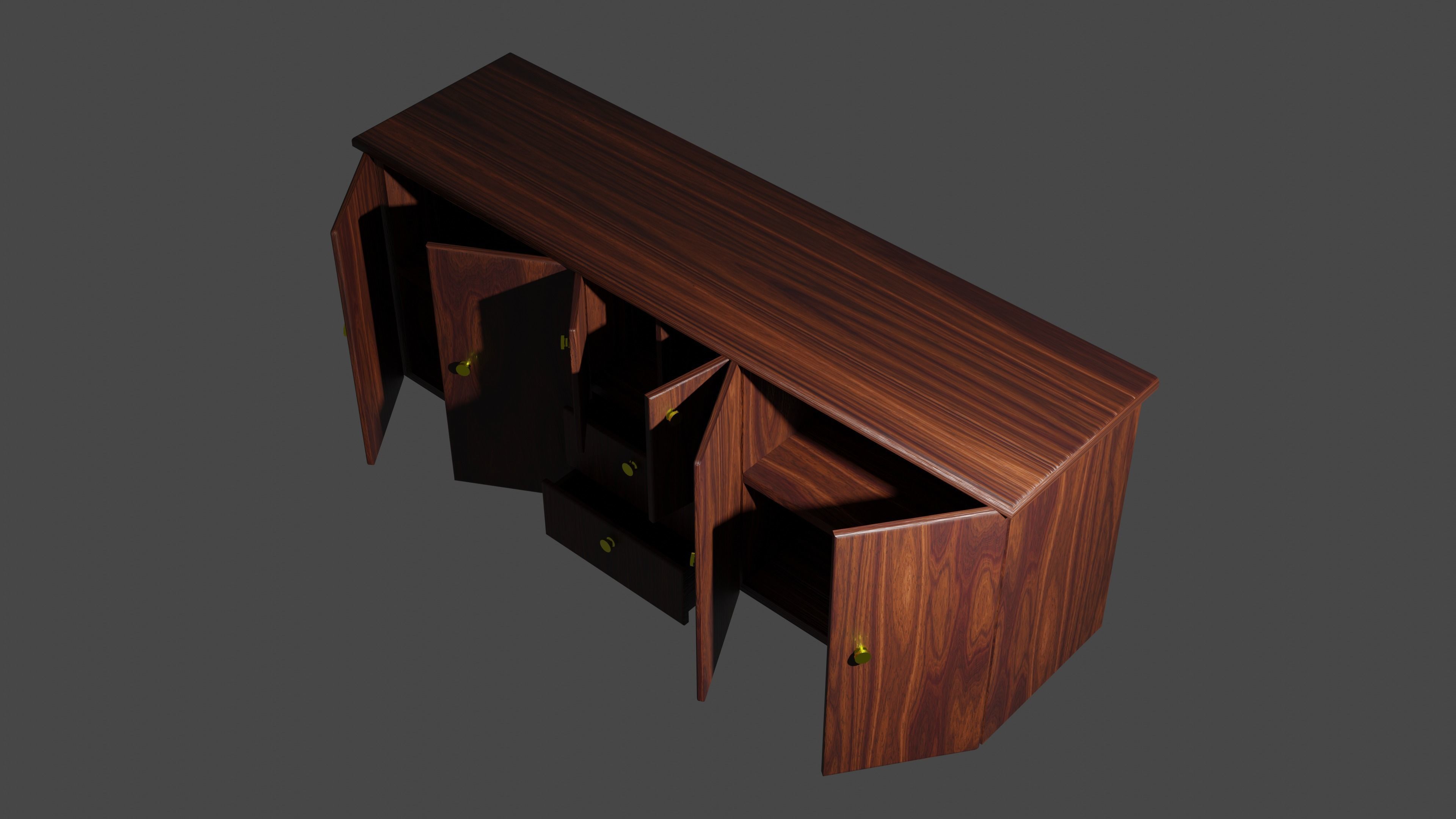 closet wooden sideboard 3D model_2