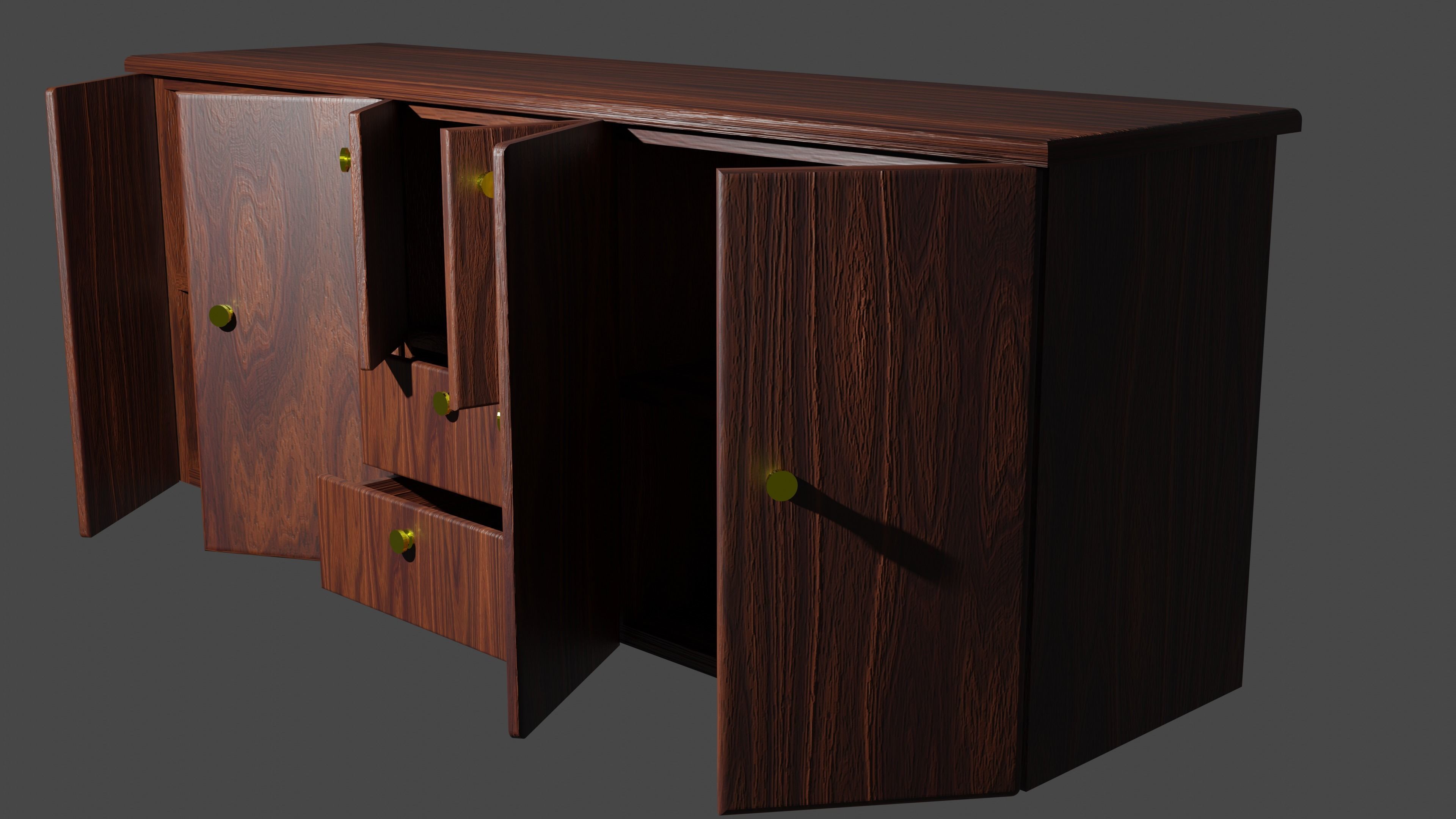 closet wooden sideboard 3D model_5