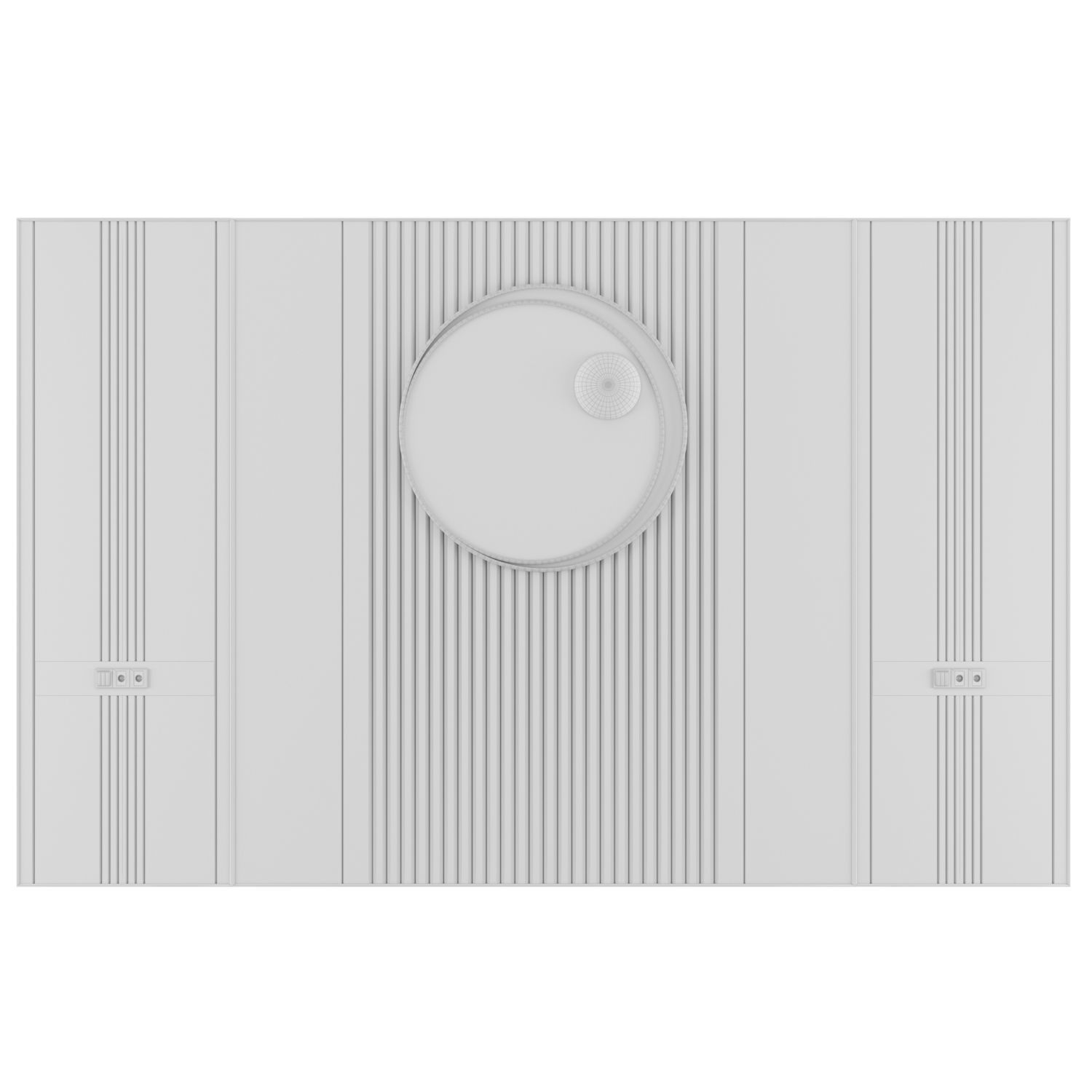 Panel wooden wall with gold design 3D model_3