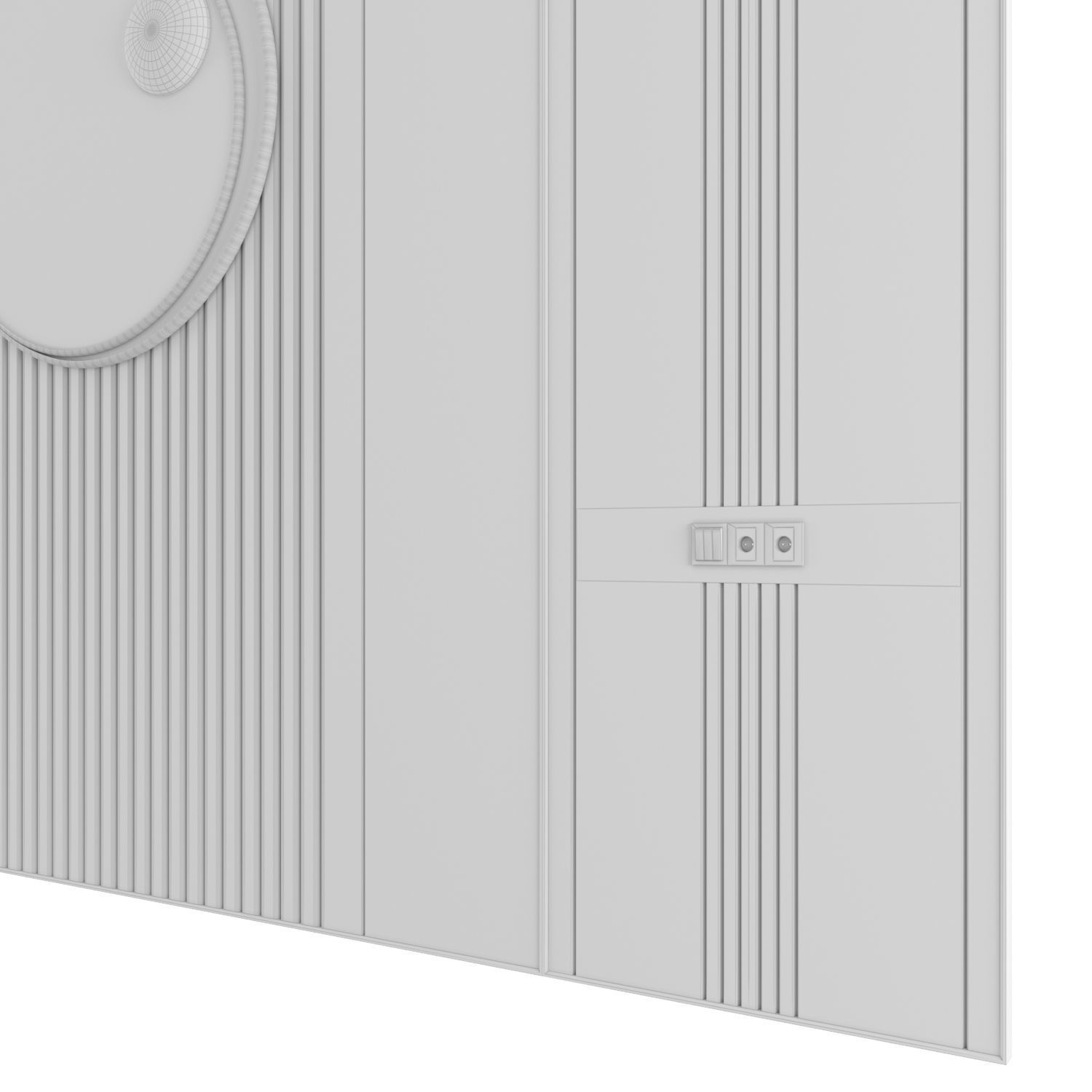 Panel wooden wall with gold design 3D model_5