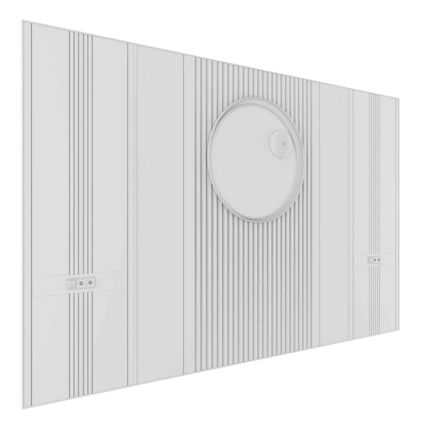 Panel wooden wall with gold design 3D model_4