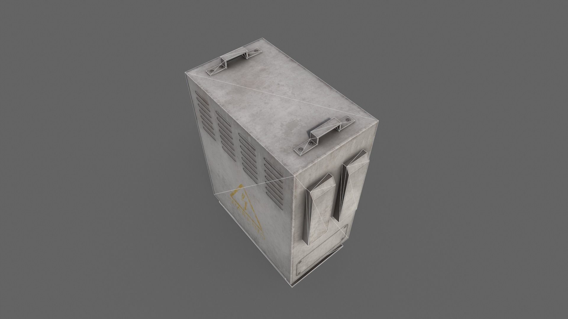 PBR Electric Box White V3 Low-poly 3D model_17