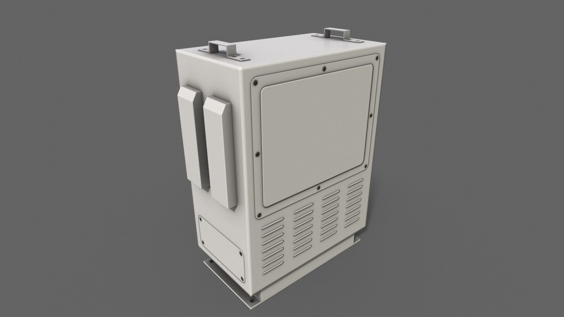 PBR Electric Box White V3 Low-poly 3D model_6