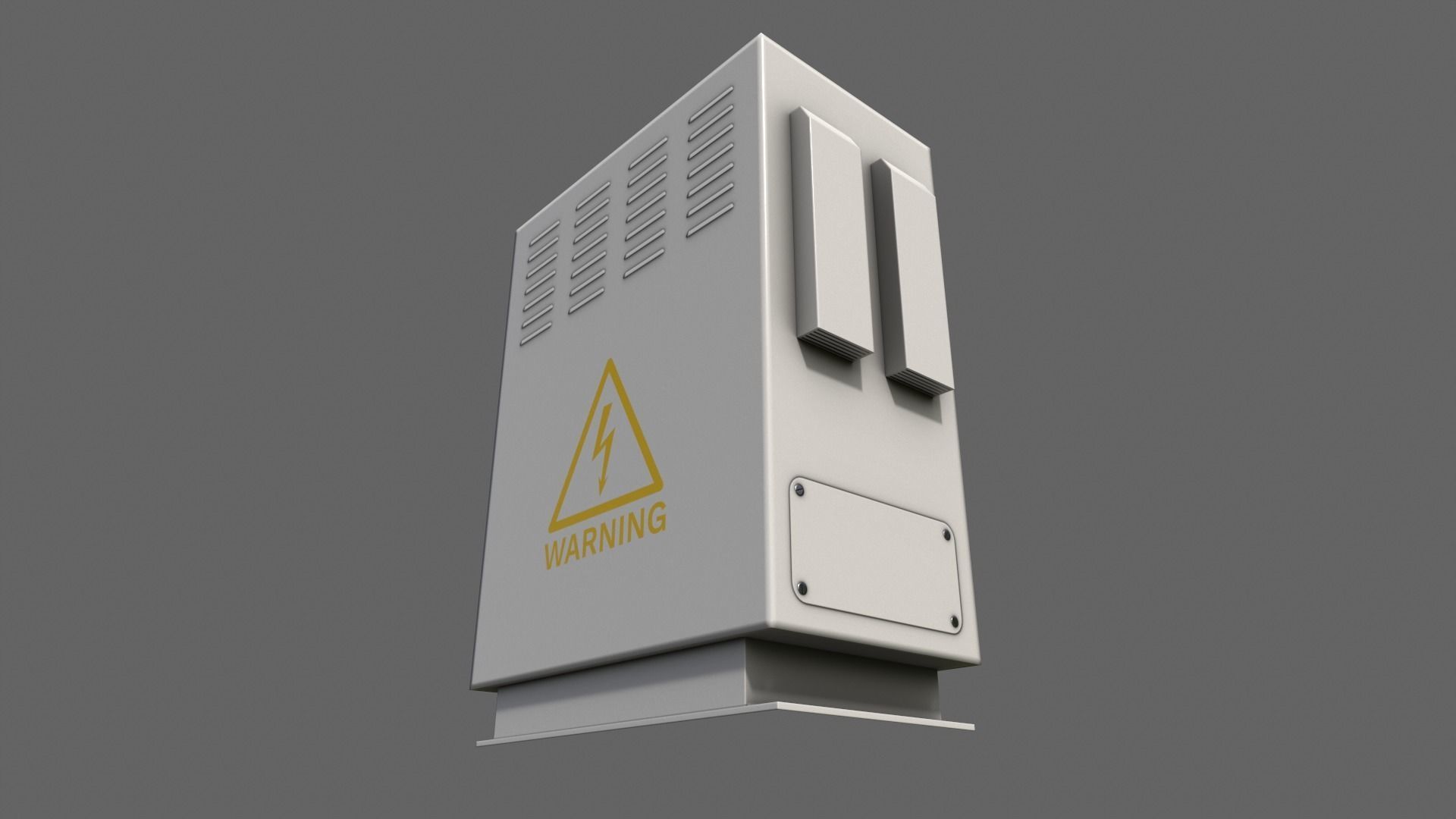 PBR Electric Box White V3 Low-poly 3D model_4