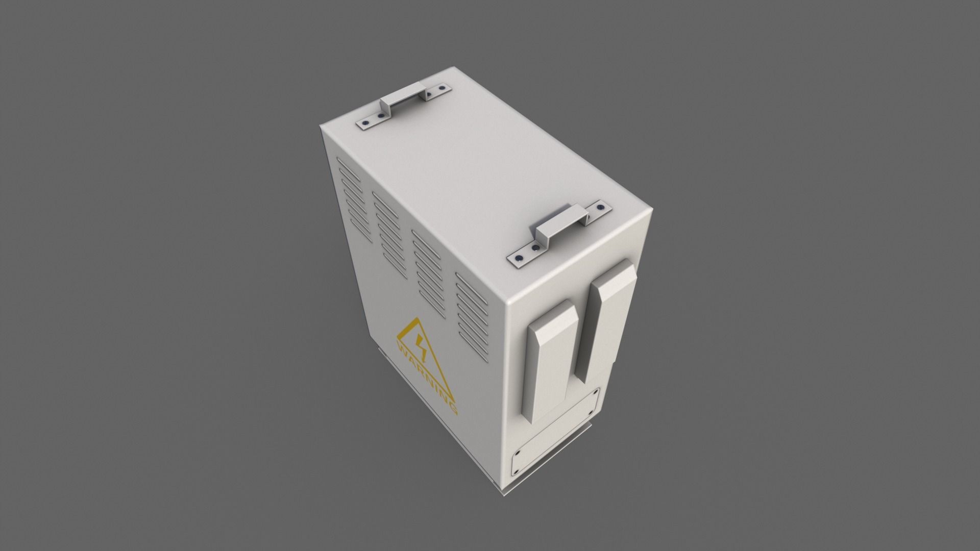 PBR Electric Box White V3 Low-poly 3D model_3