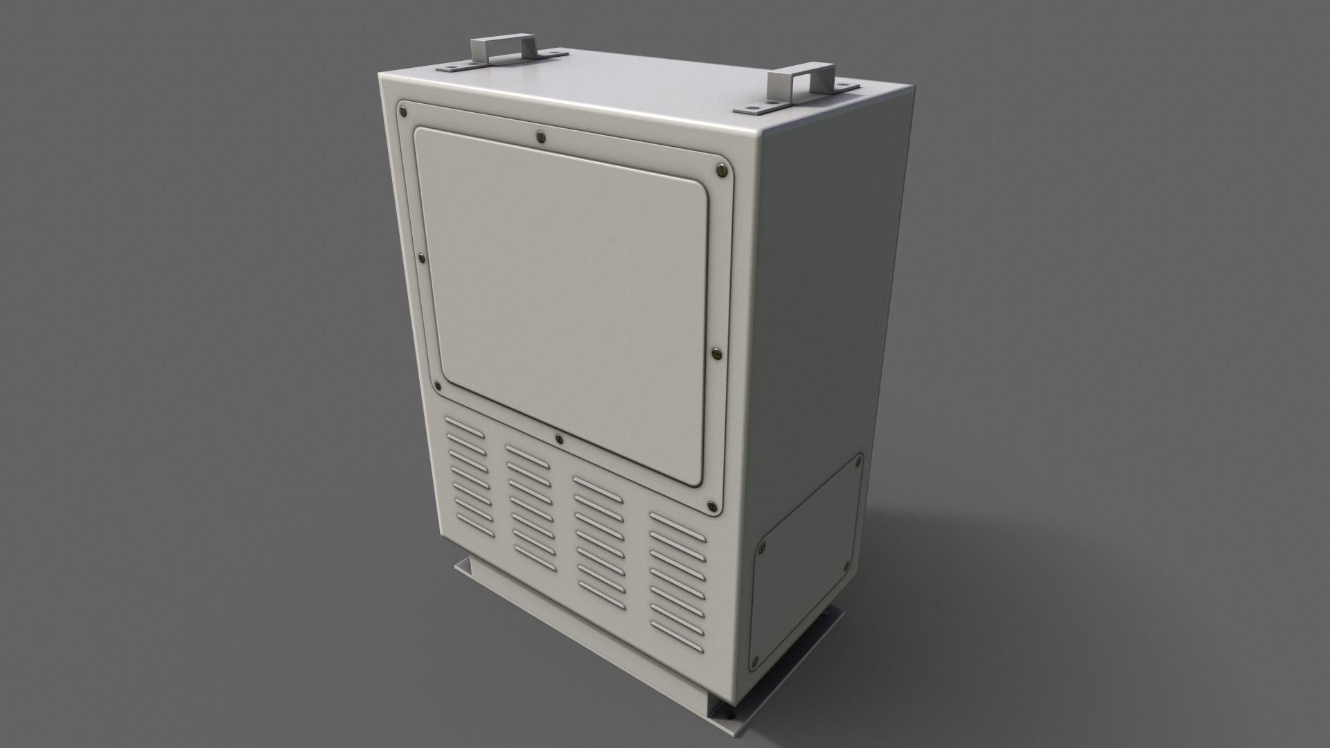 PBR Electric Box White V3 Low-poly 3D model_8