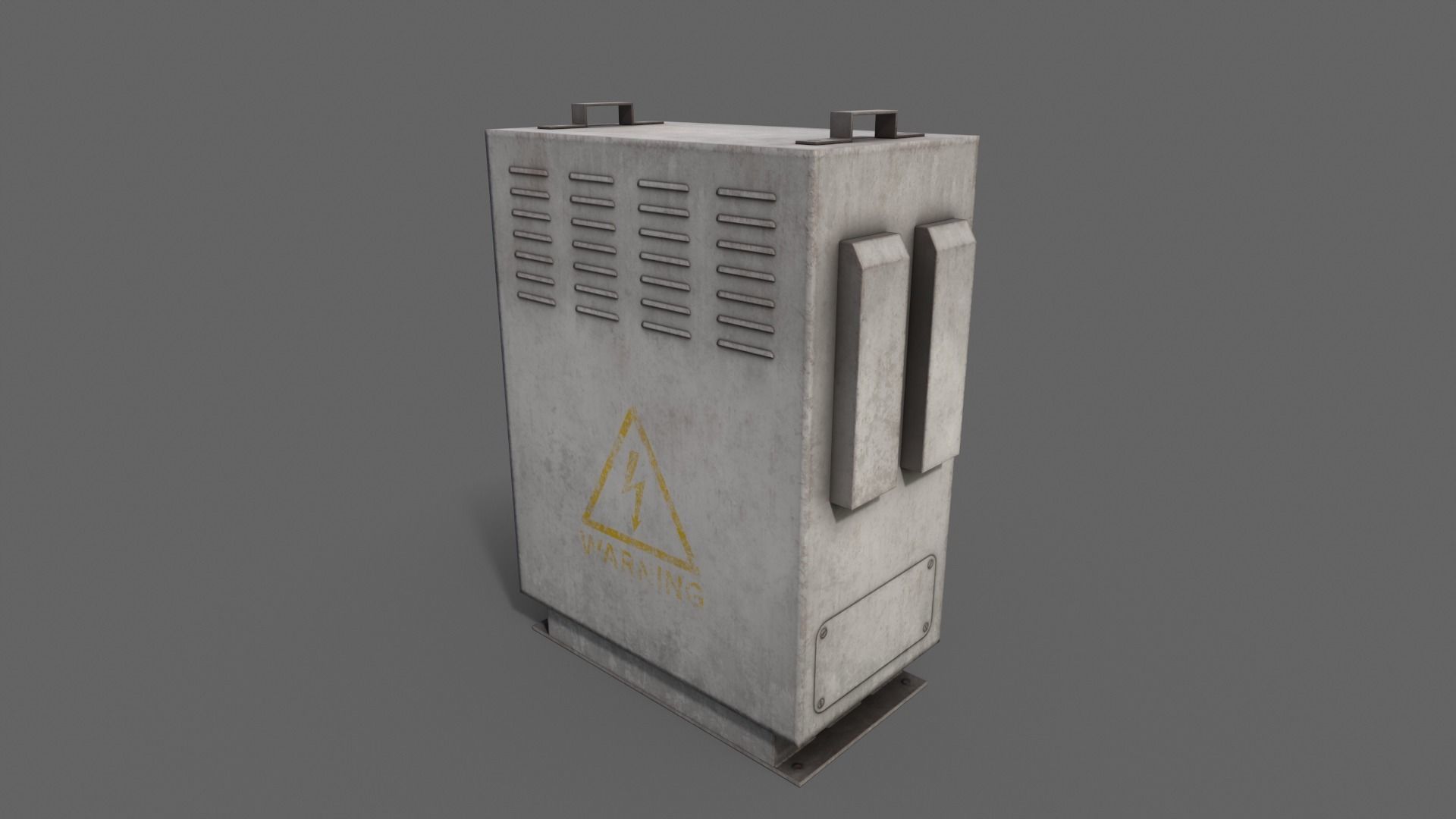 PBR Electric Box White V3 Low-poly 3D model_9