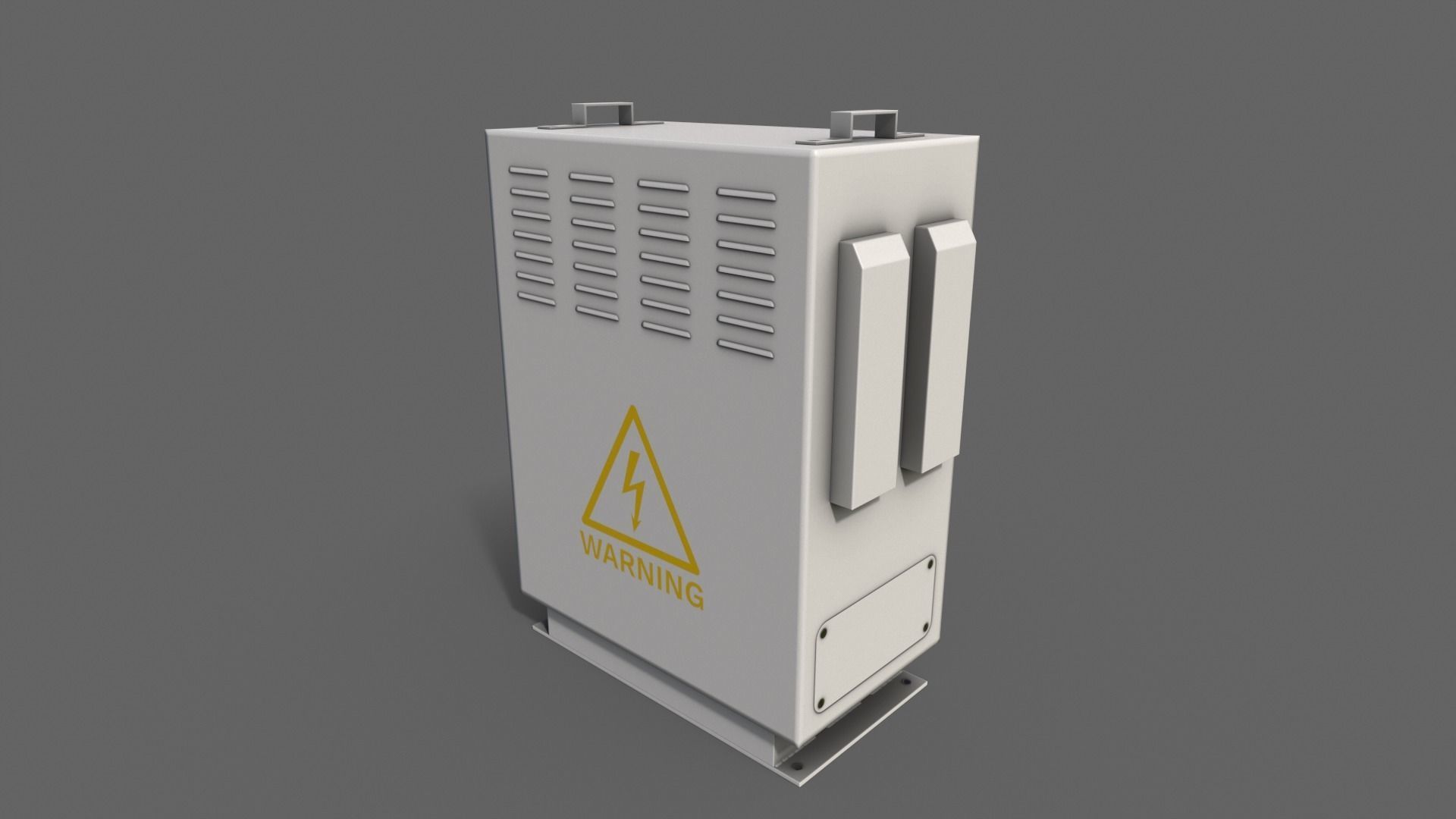 PBR Electric Box White V3 Low-poly 3D model_2