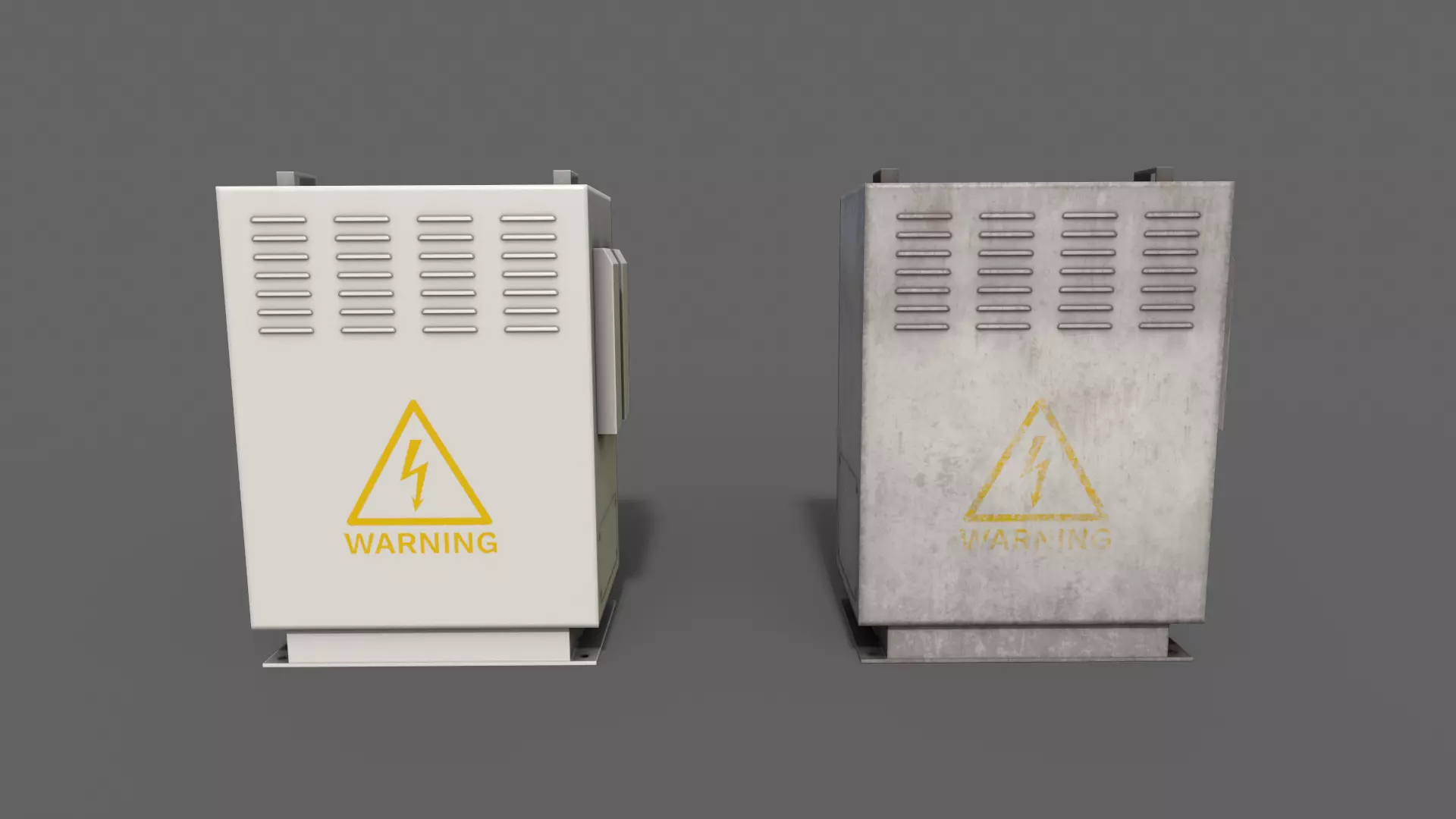 PBR Electric Box White V3 Low-poly 3D model_0