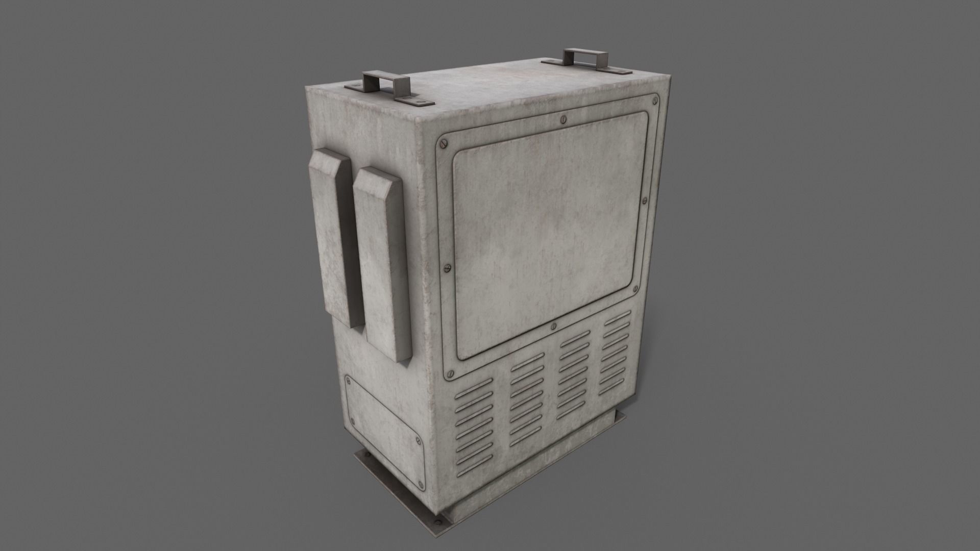 PBR Electric Box White V3 Low-poly 3D model_13