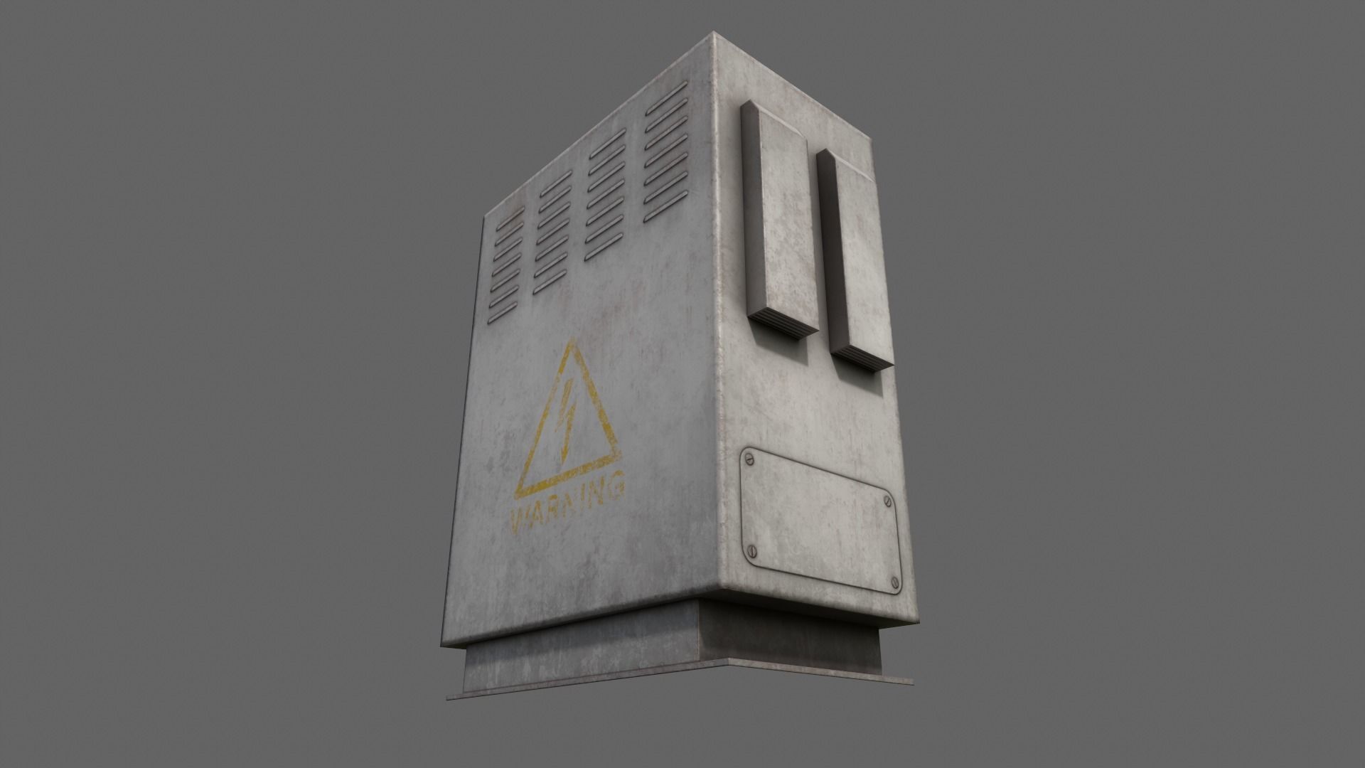 PBR Electric Box White V3 Low-poly 3D model_11