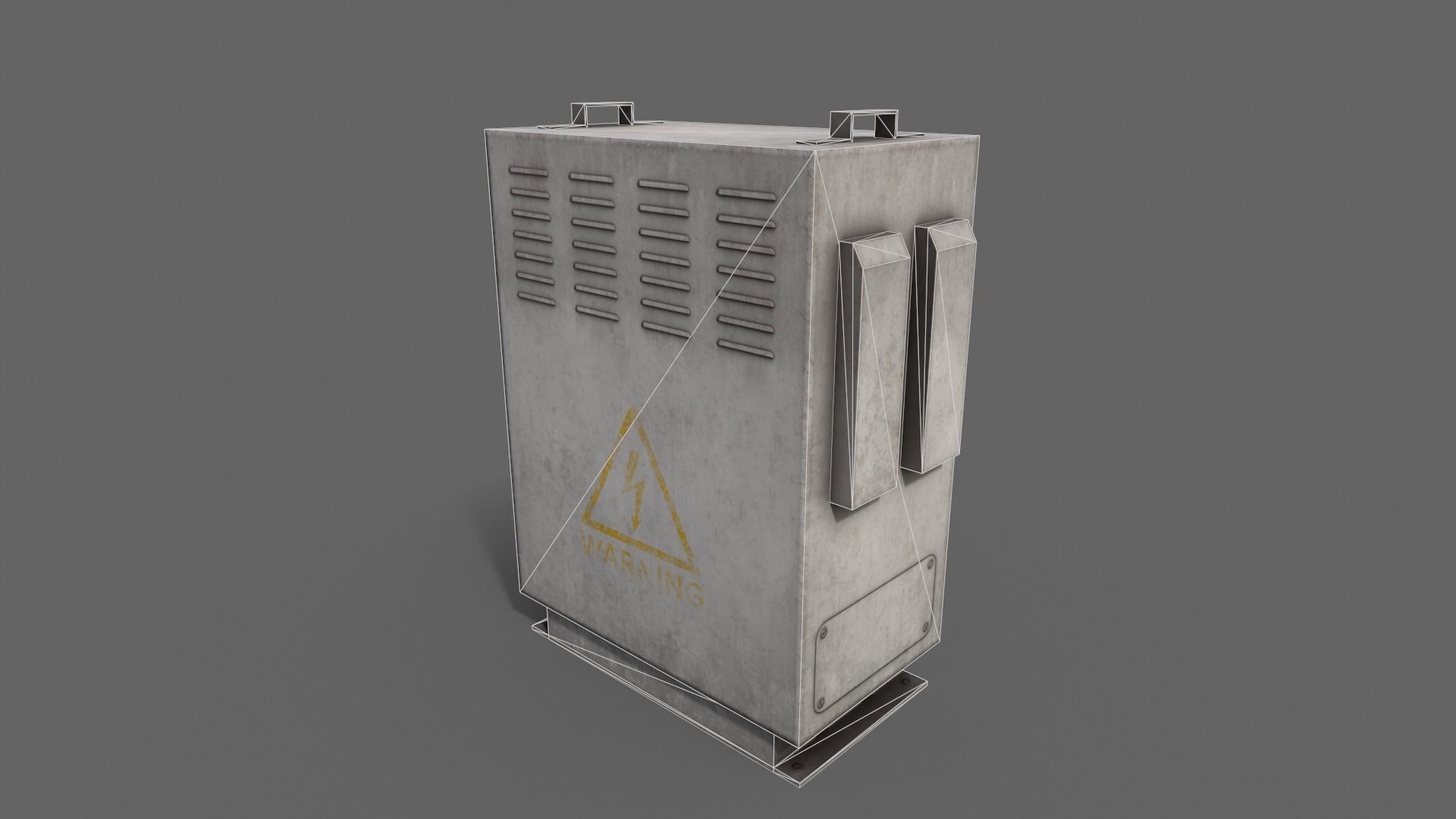 PBR Electric Box White V3 Low-poly 3D model_16