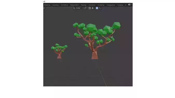  Two low poly tree models