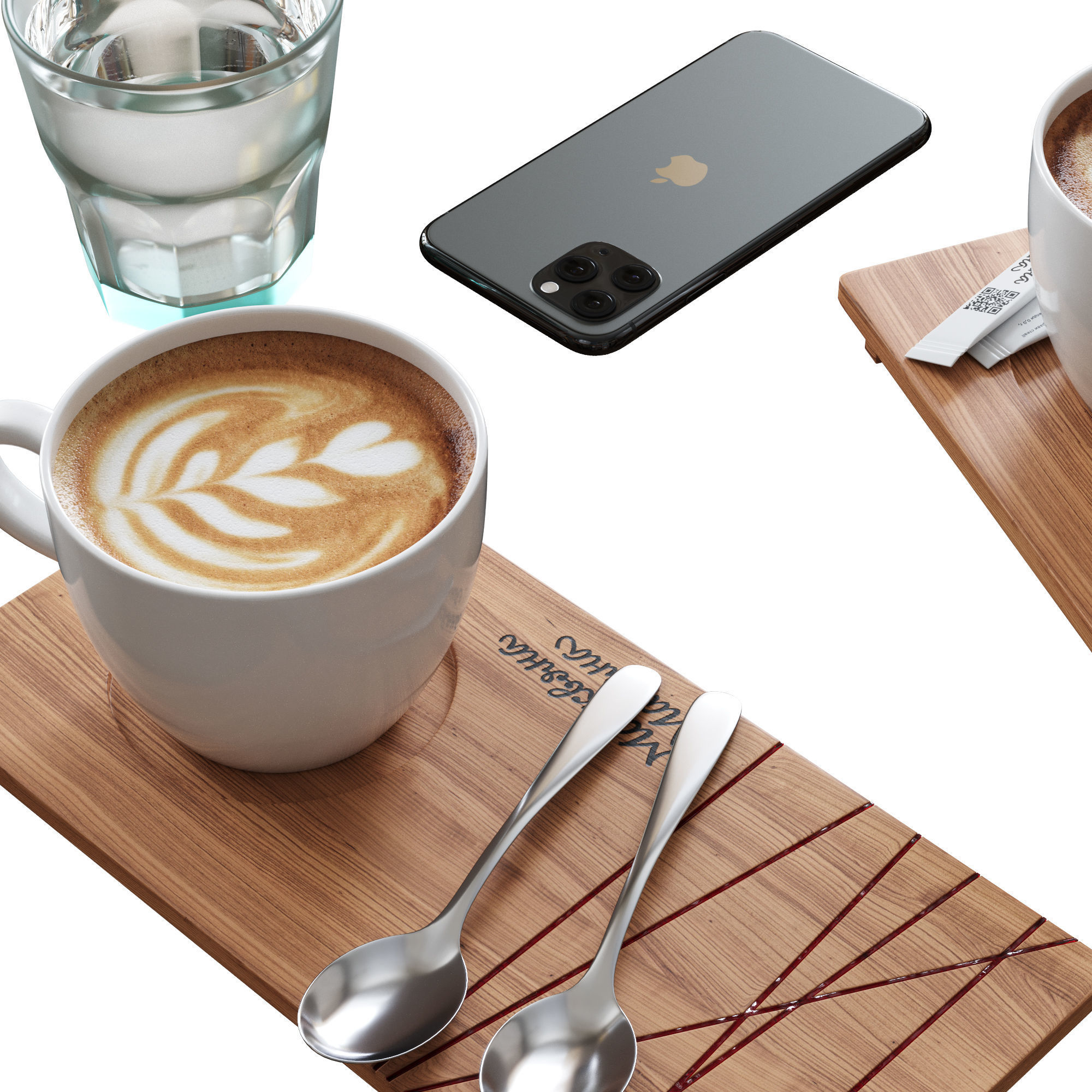 Decorative Set for a Cafe Table Kit1 3D model_4