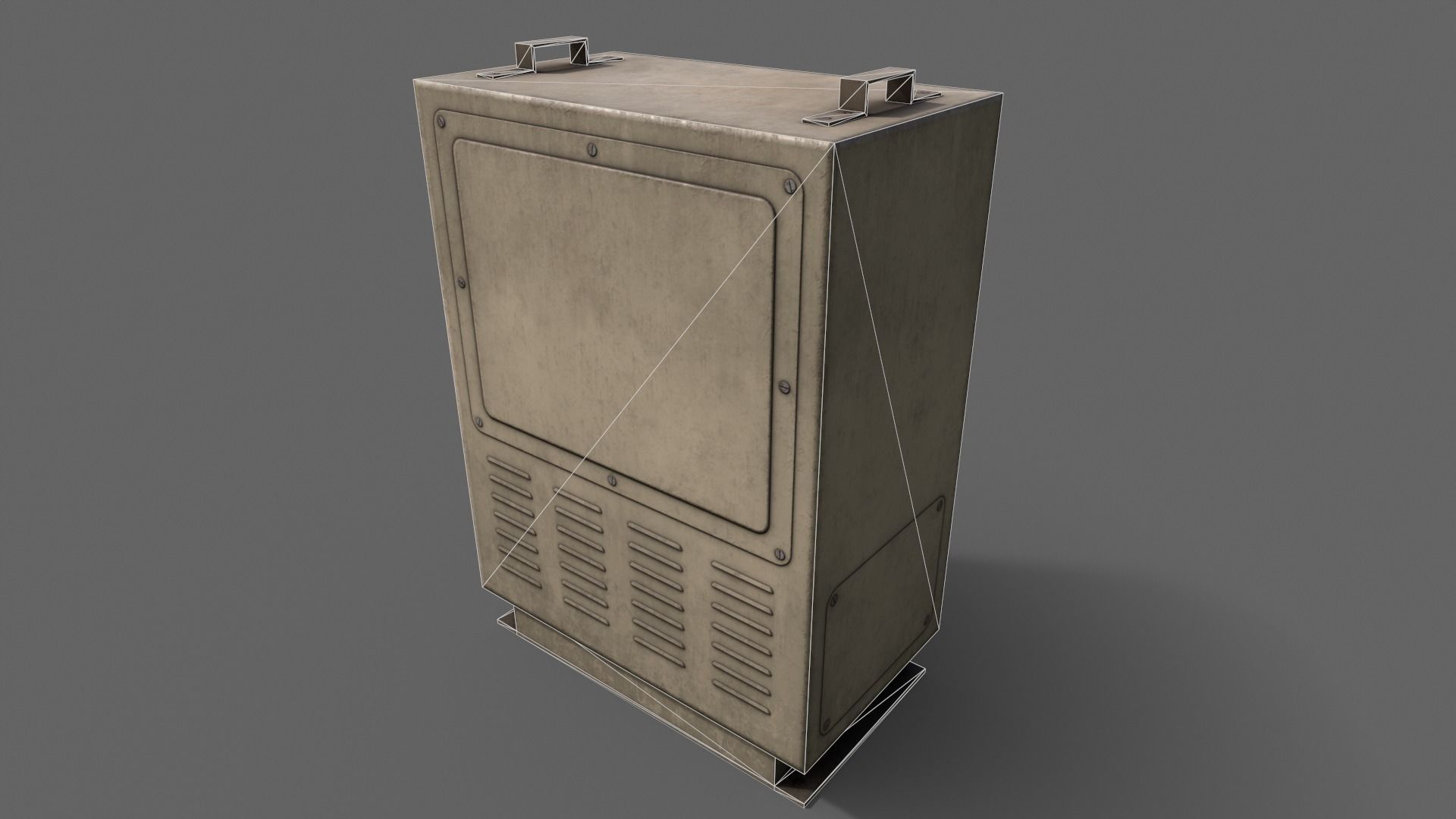 PBR Electric Box BoneWhite V3 Low-poly 3D model_22