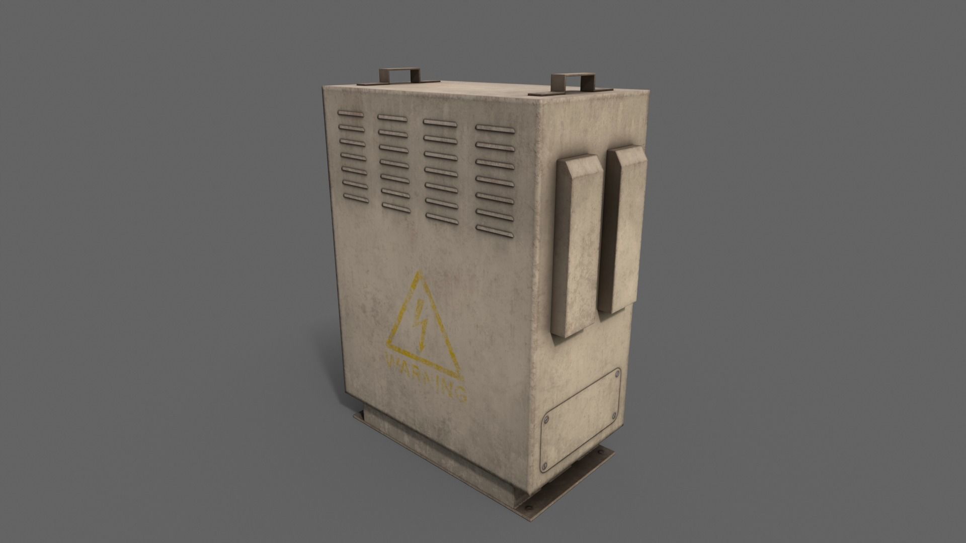 PBR Electric Box BoneWhite V3 Low-poly 3D model_9