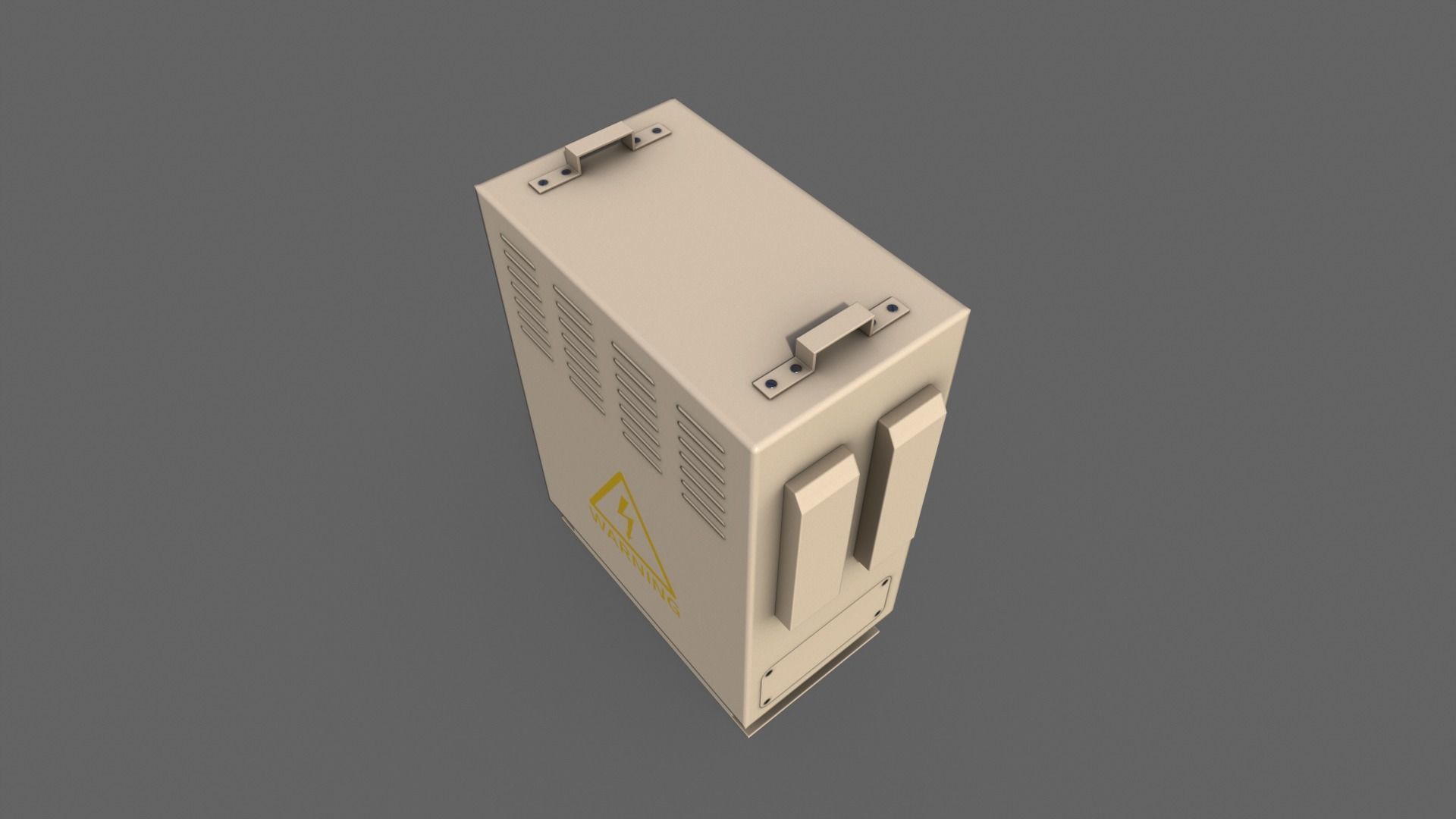 PBR Electric Box BoneWhite V3 Low-poly 3D model_3