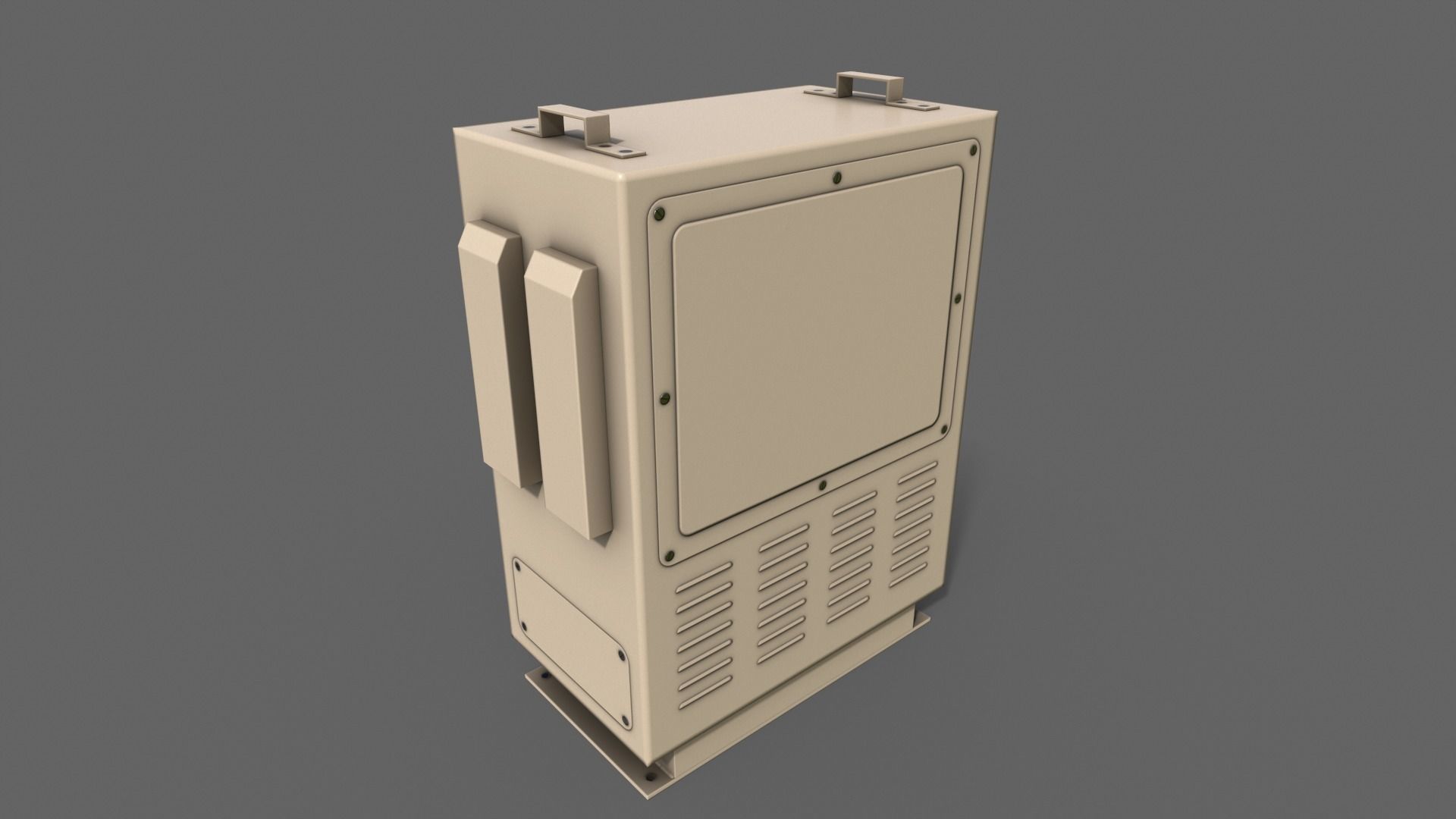 PBR Electric Box BoneWhite V3 Low-poly 3D model_6