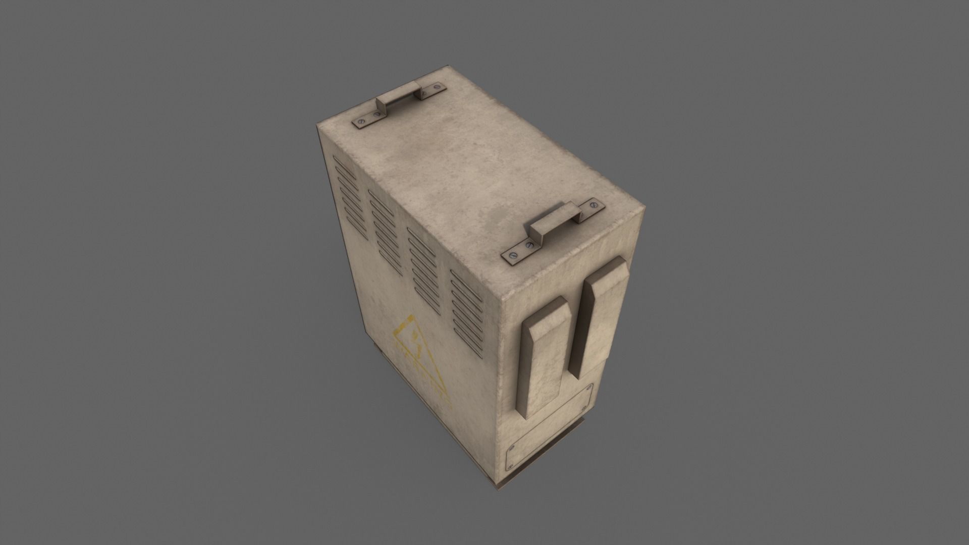 PBR Electric Box BoneWhite V3 Low-poly 3D model_10