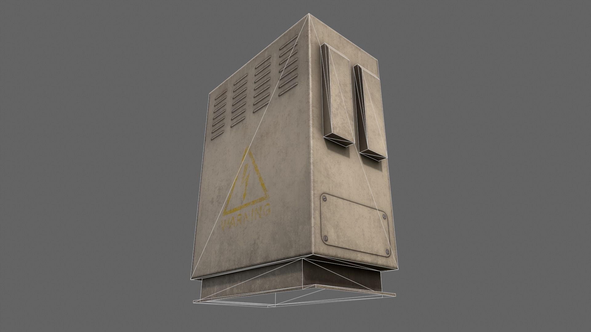 PBR Electric Box BoneWhite V3 Low-poly 3D model_18